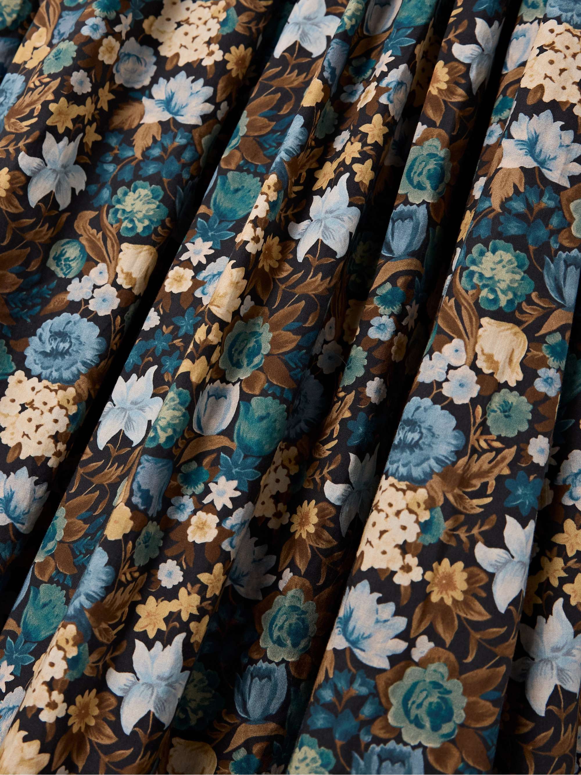 Bijou shirred floral-print organic cotton-voile midi dress view