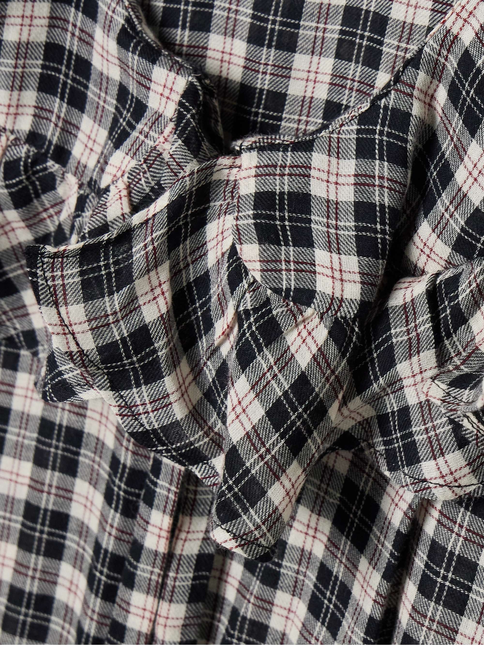 Joelle ruffled checked organic cotton top view