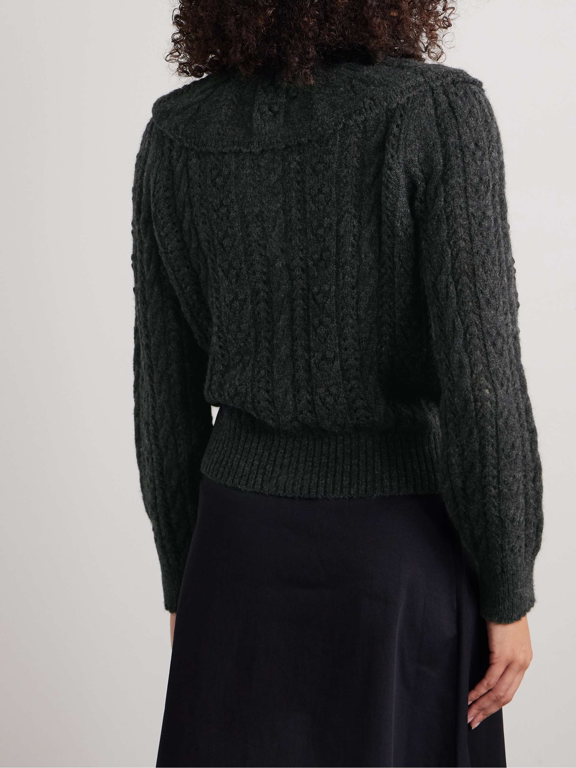 Nerina cable and pointelle-knit alpaca-blend cardigan view