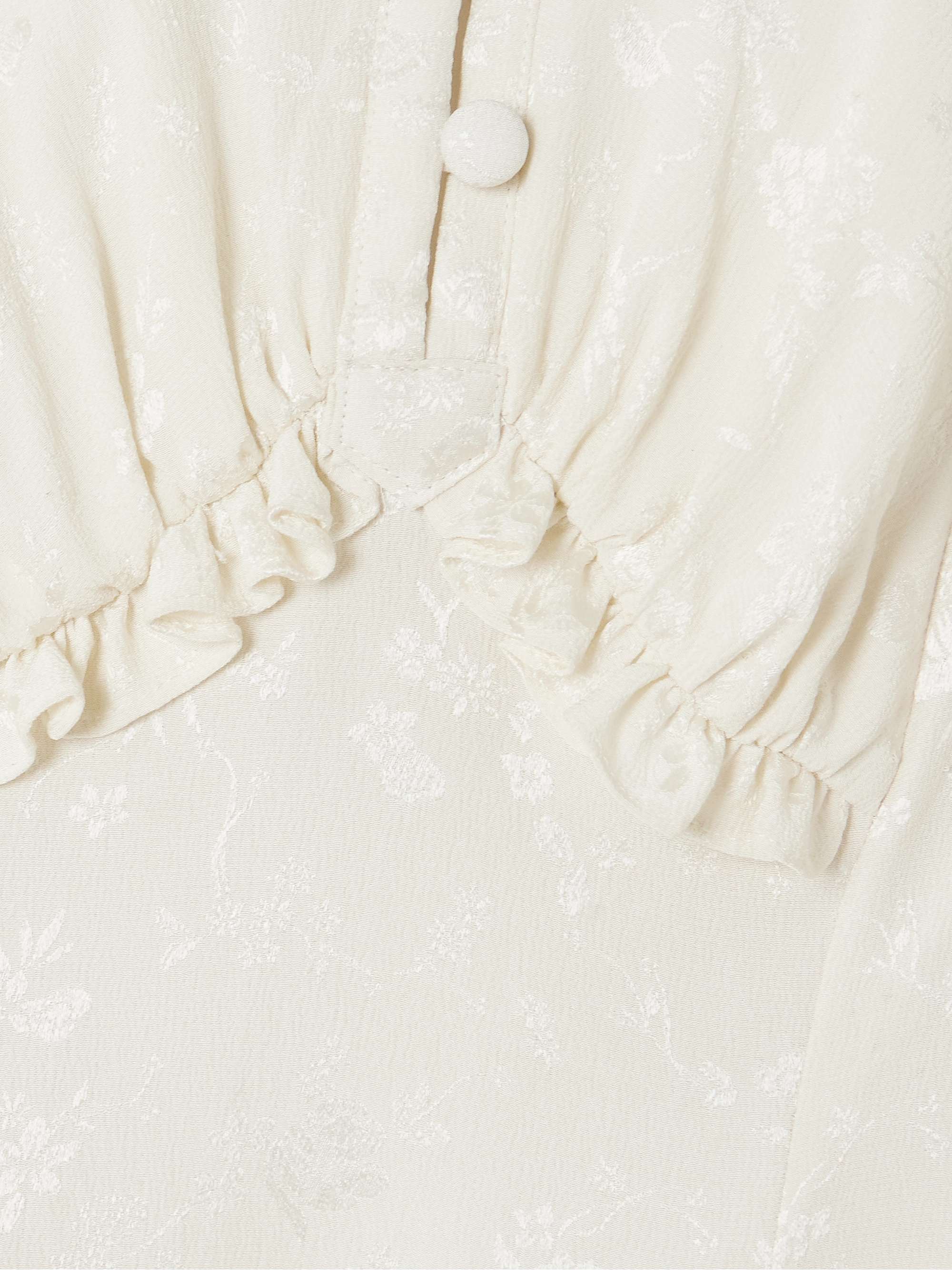 Corazon open-back ruffled silk-jacquard midi dress view