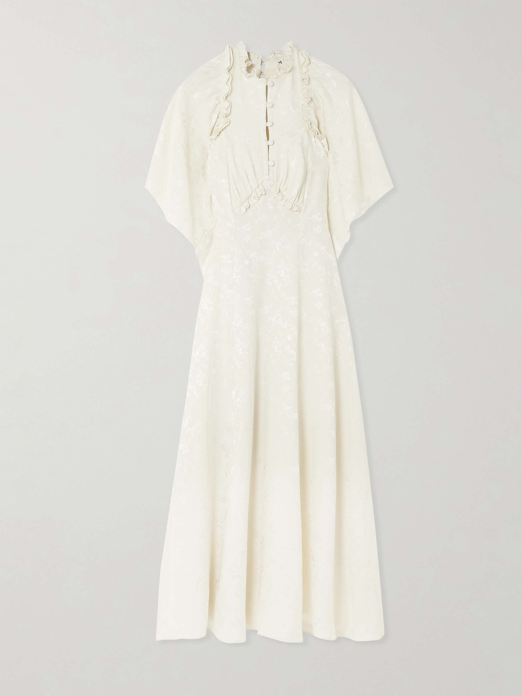 Corazon open-back ruffled silk-jacquard midi dress view