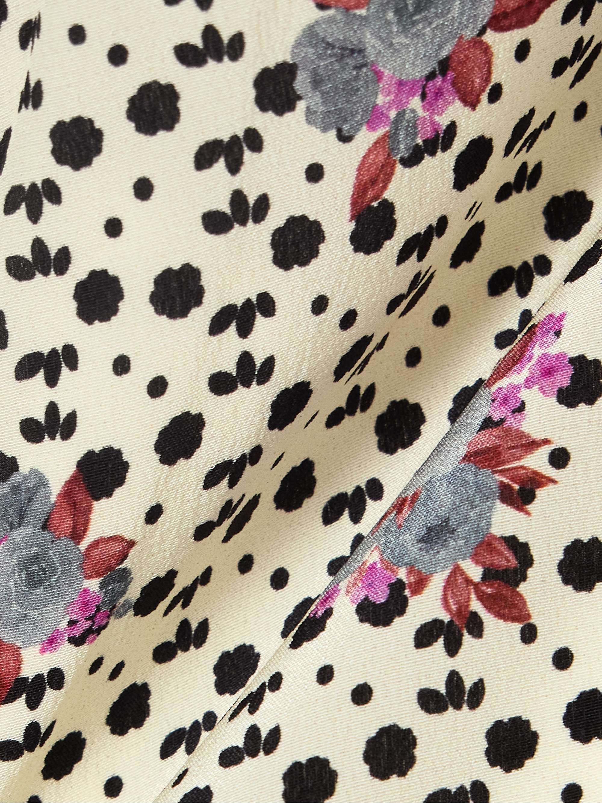 Sunset tasselled floral-print lace-trimmed silk crepe de chine jacket view