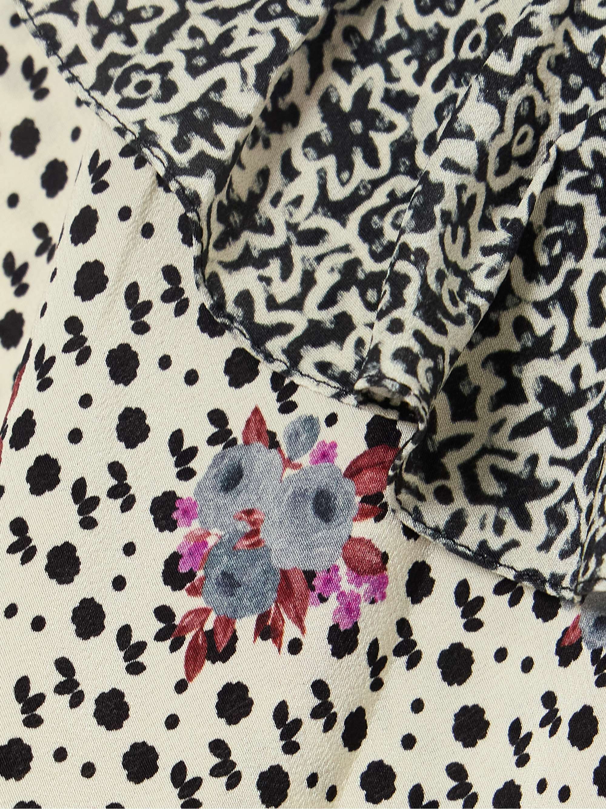 Izadora ruffled floral-print lace-trimmed silk-jacquard camisole view