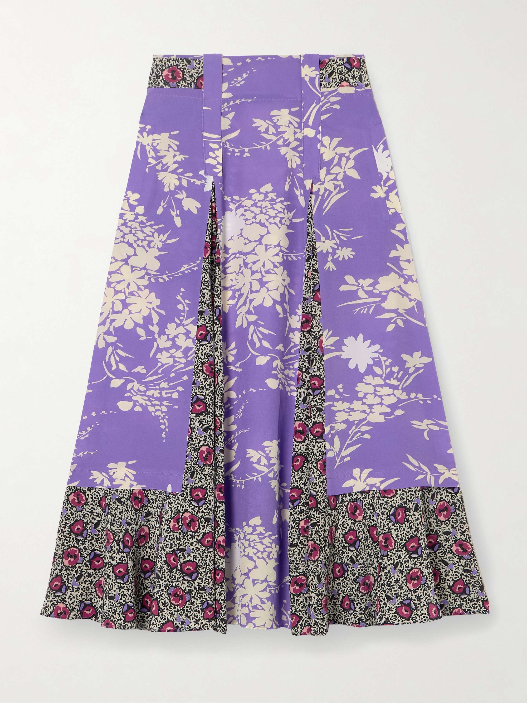 Atalante pleated floral-print silk crepe de chine midi skirt view