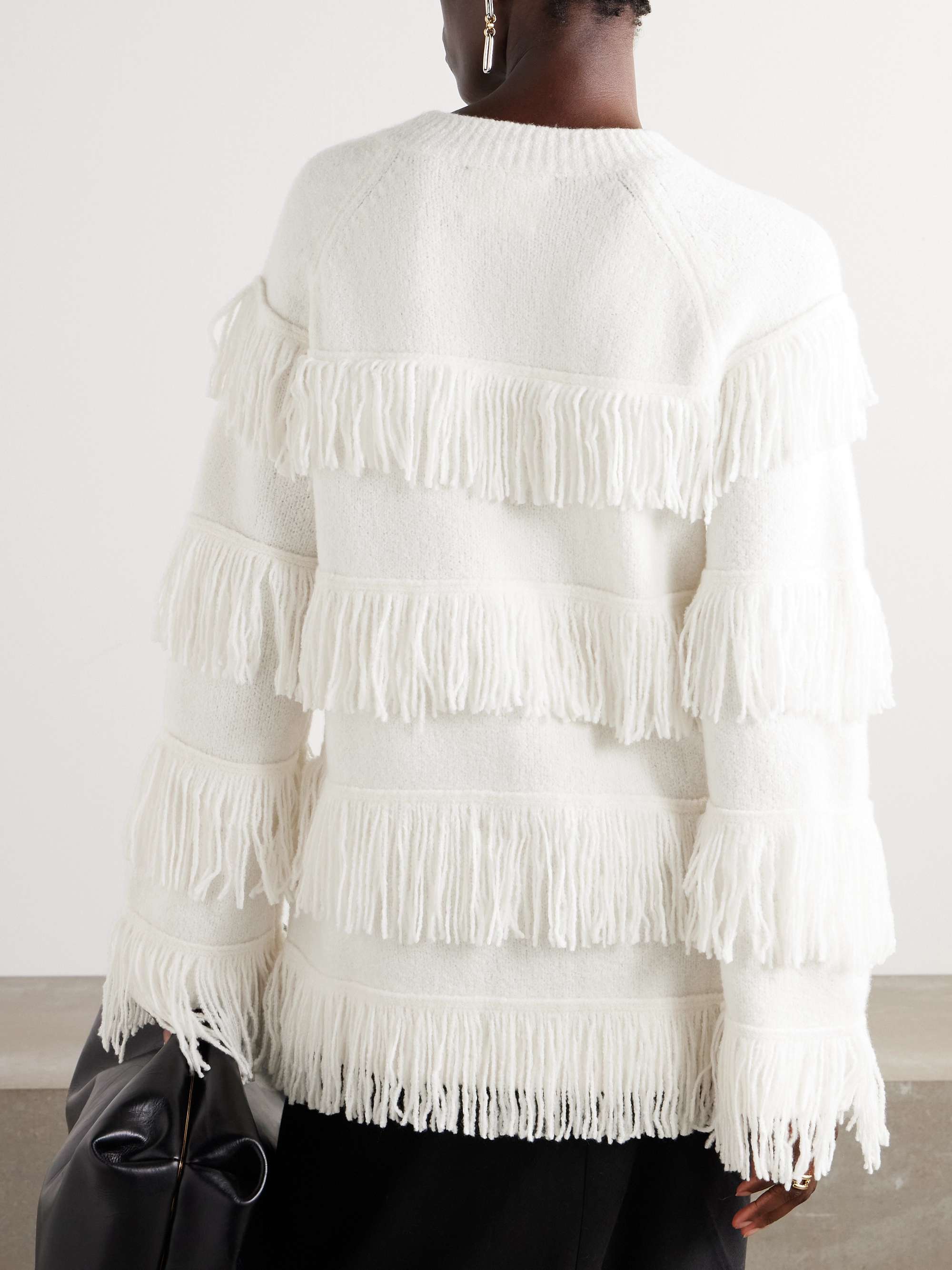 Agneta fringed cashmere-blend bouclé sweater view