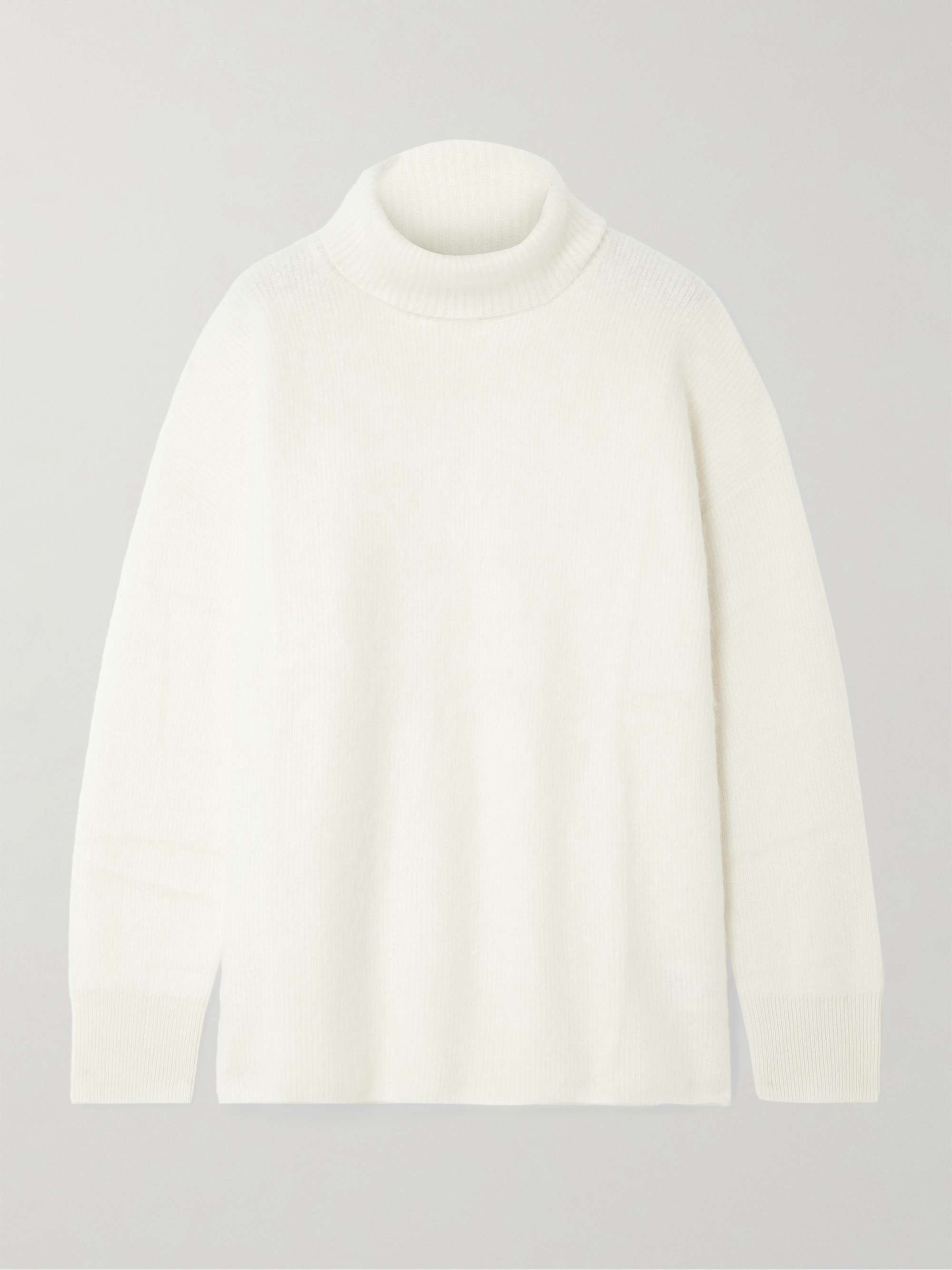 Teresa brushed organic cashmere turtleneck sweater view