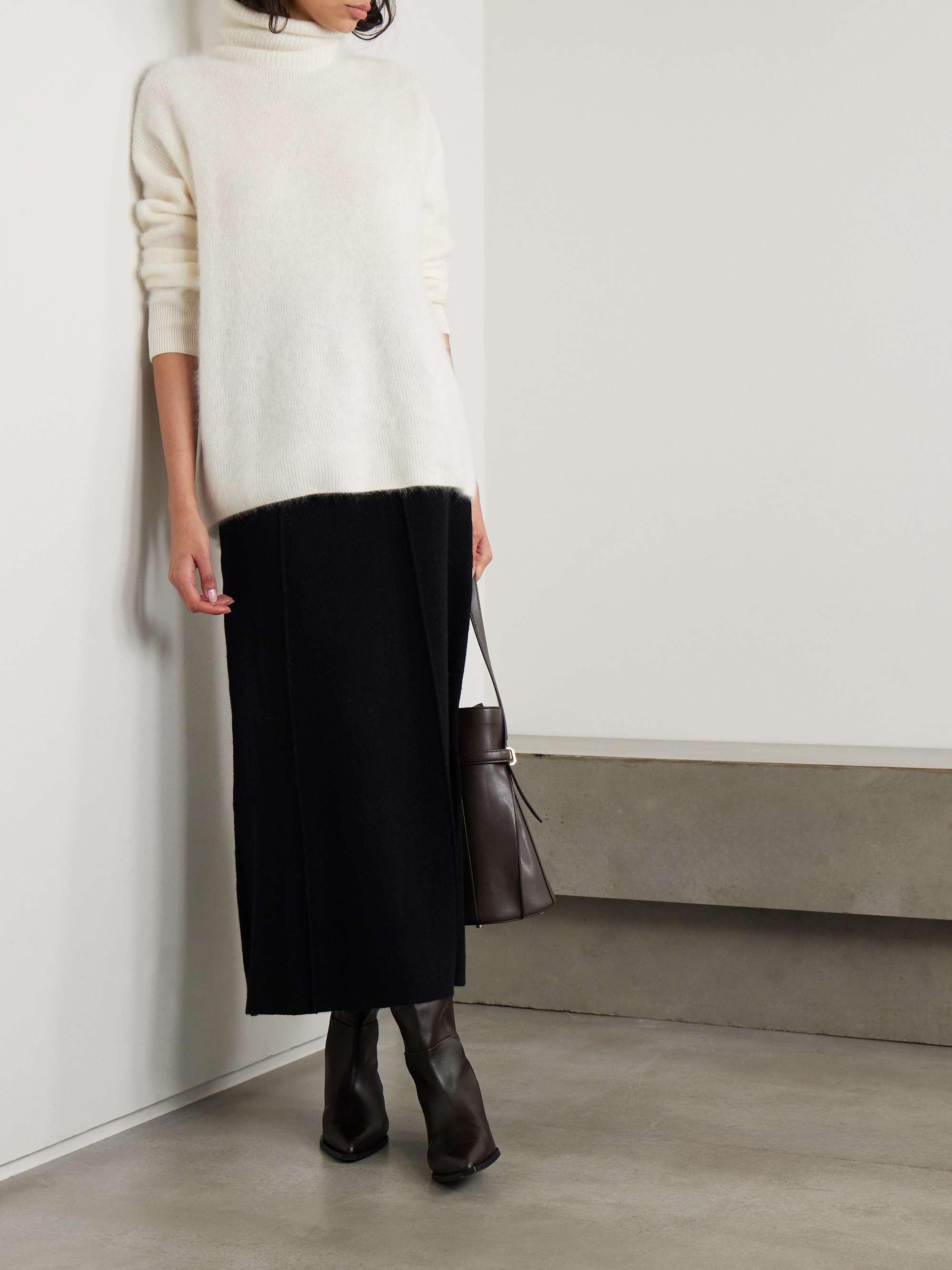Teresa brushed organic cashmere turtleneck sweater view