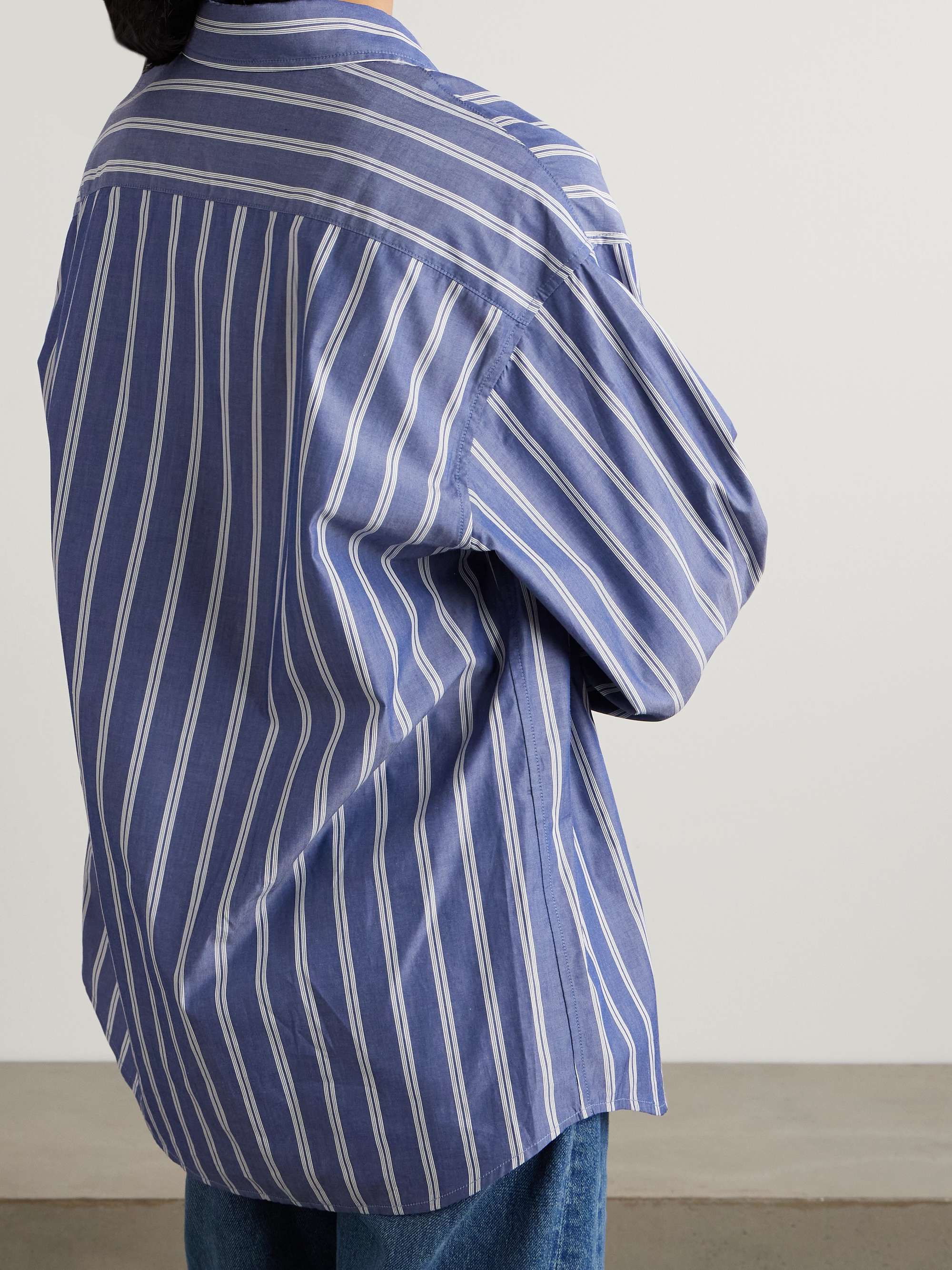 Nolan striped cotton-poplin shirt view