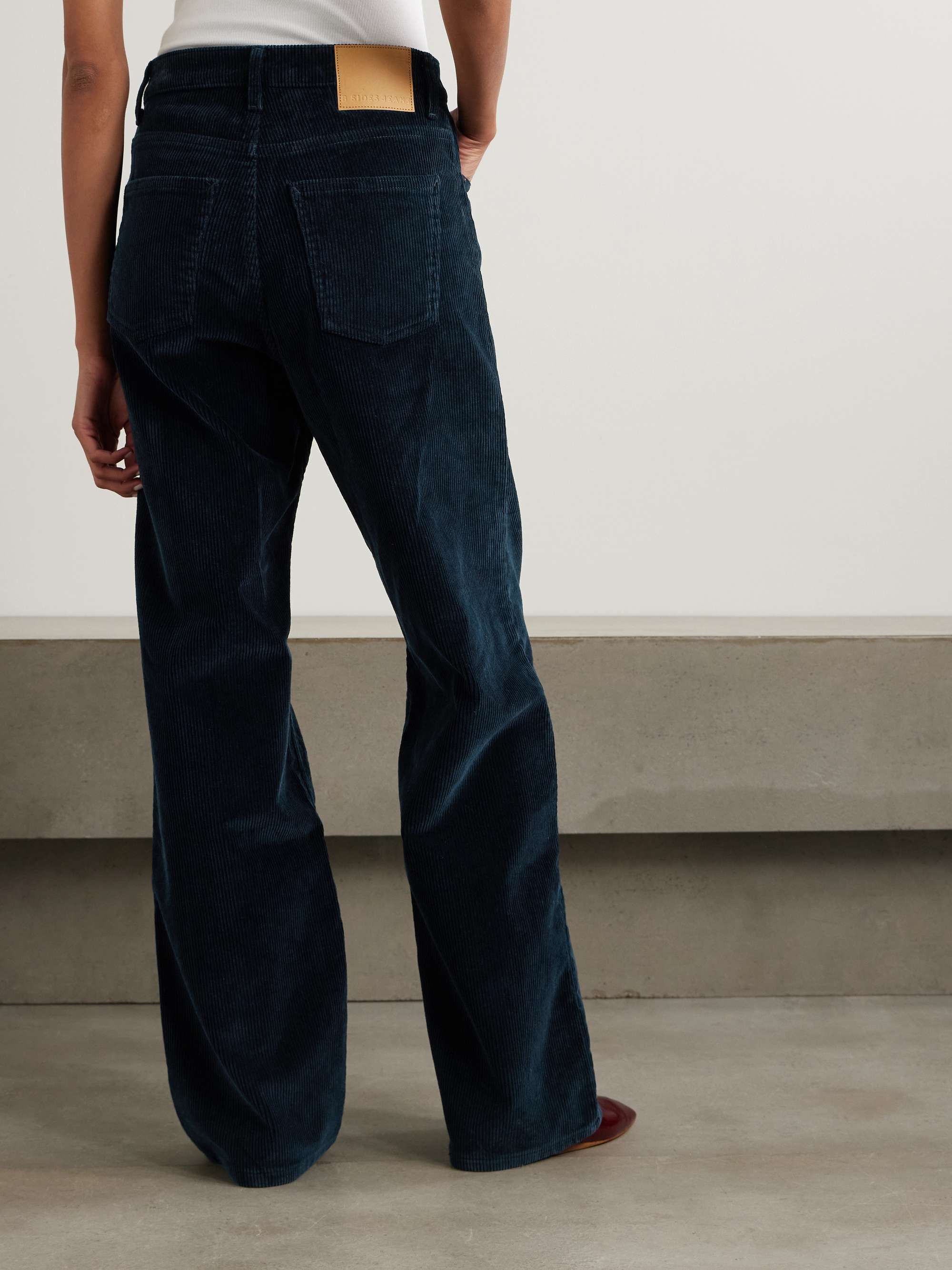 Elissa high-rise wide-leg cotton-corduroy pants view