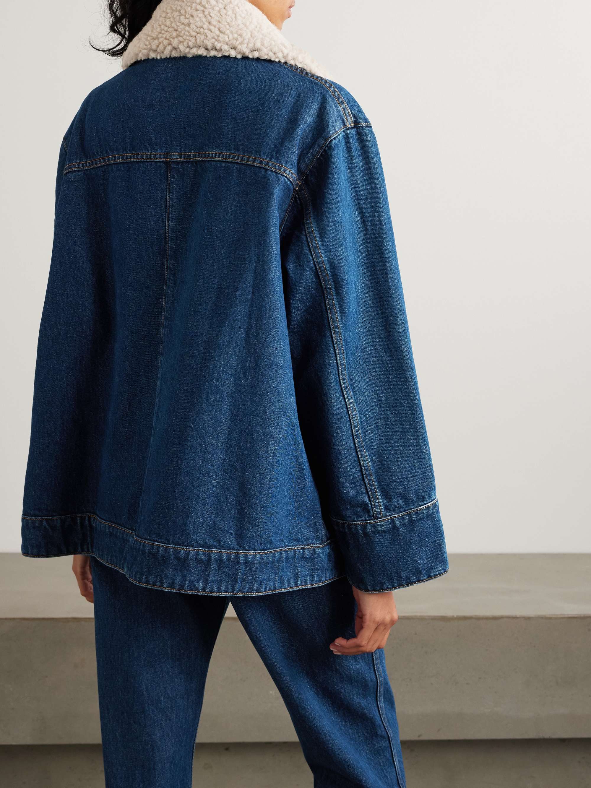 Stadium faux fur-trimmed denim jacket view