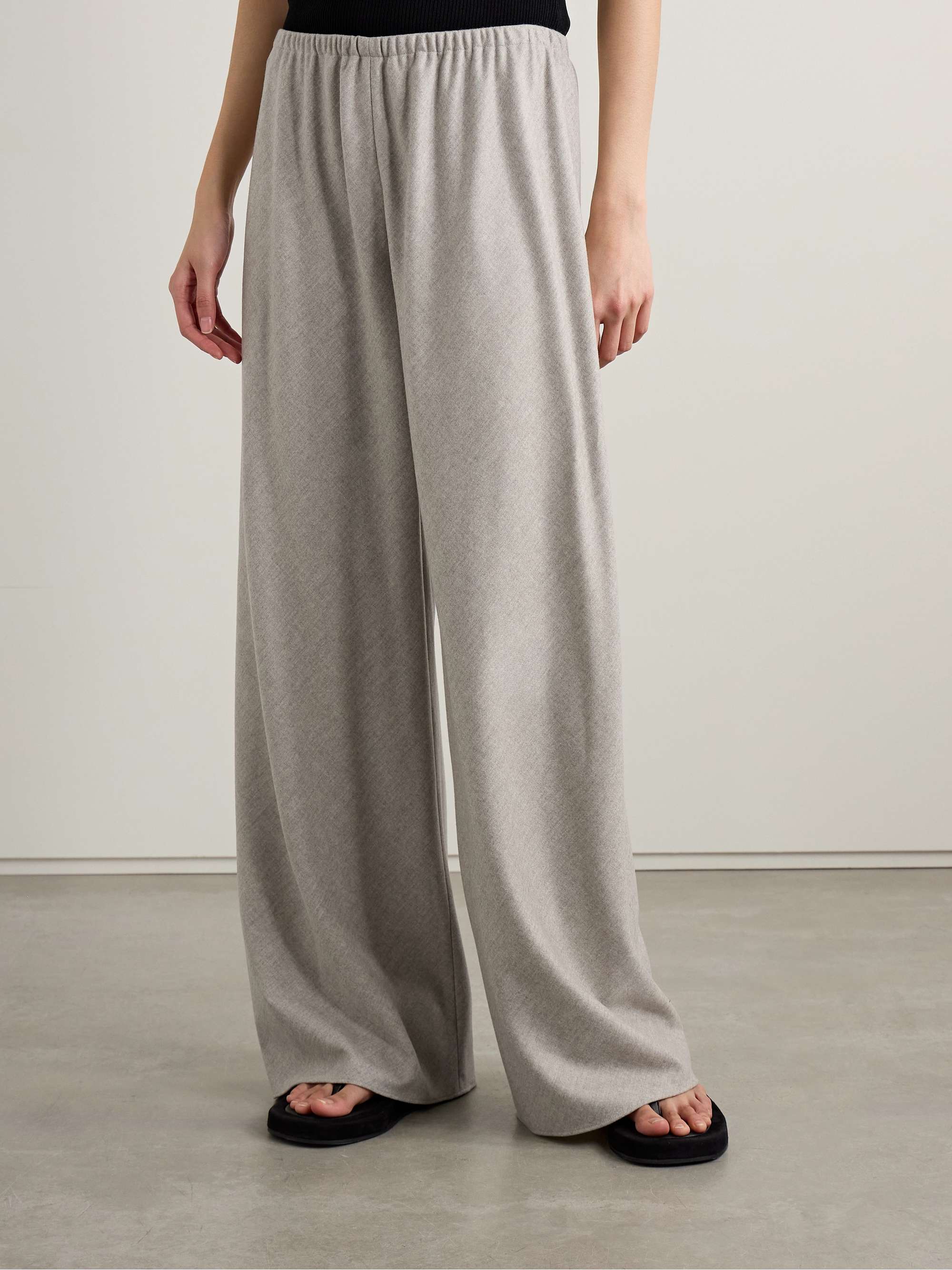 Gala wool and cashmere-blend flannel wide-leg pants view