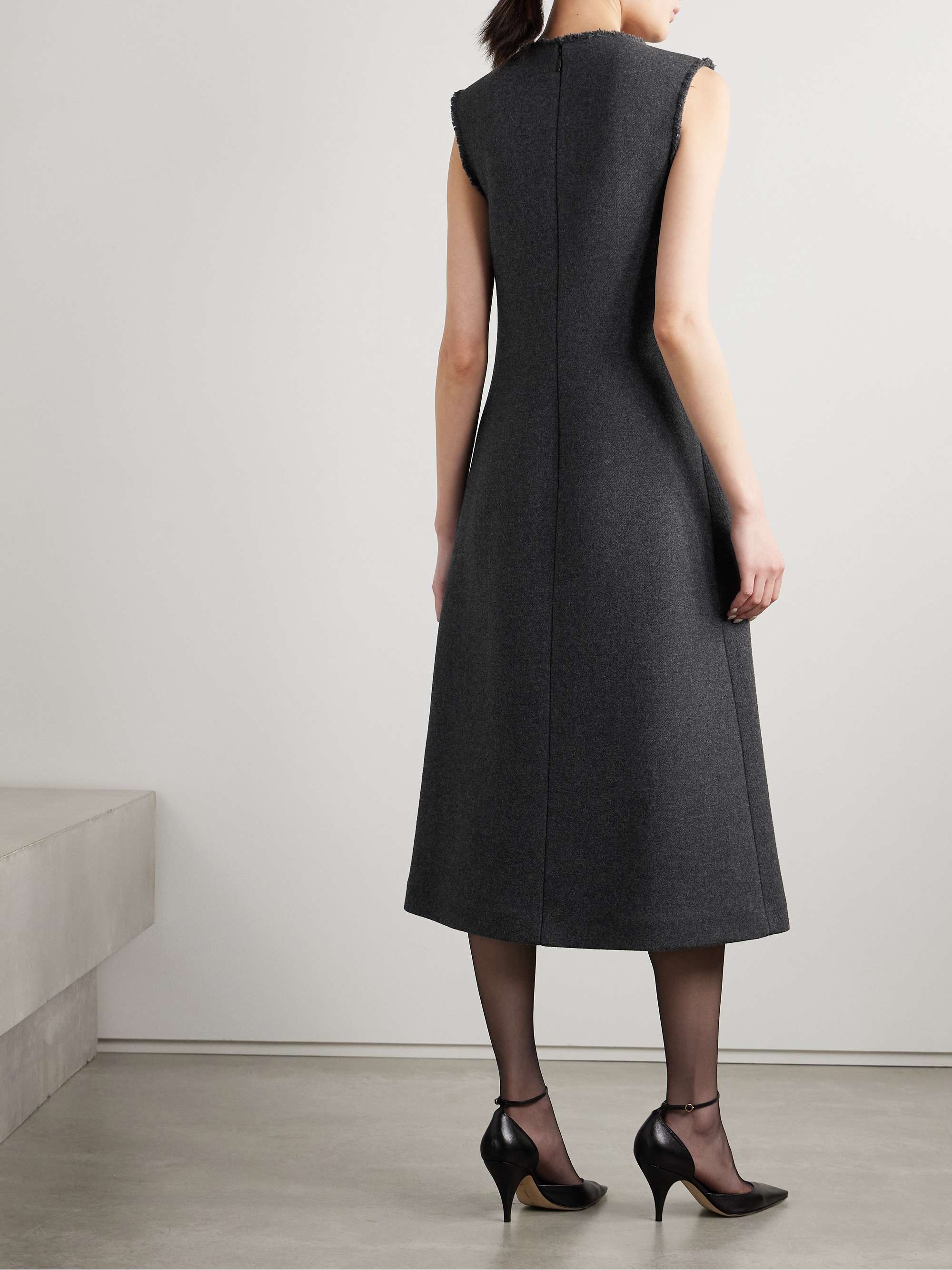 Amor wool-blend twill midi dress view