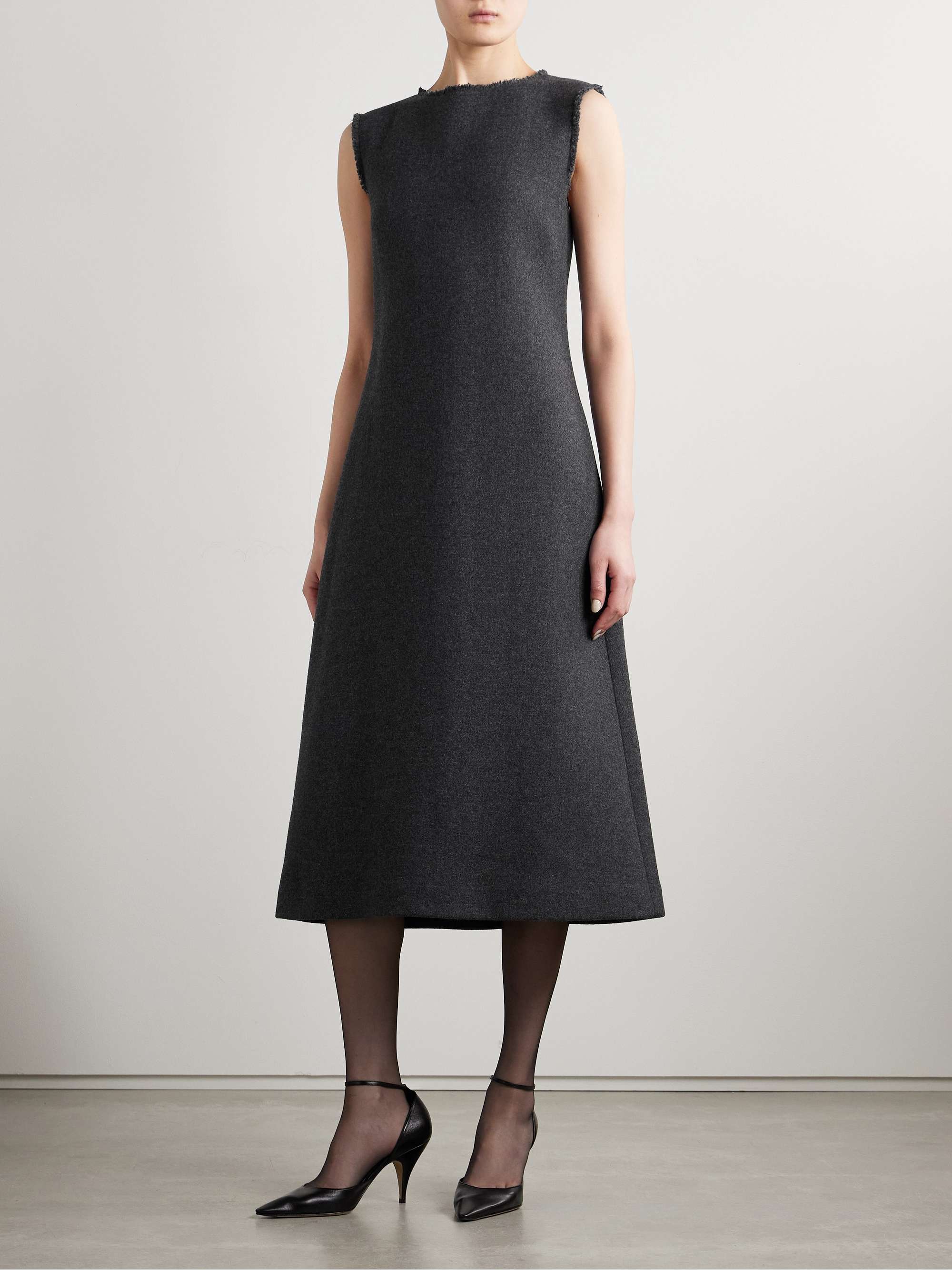 Amor wool-blend twill midi dress view