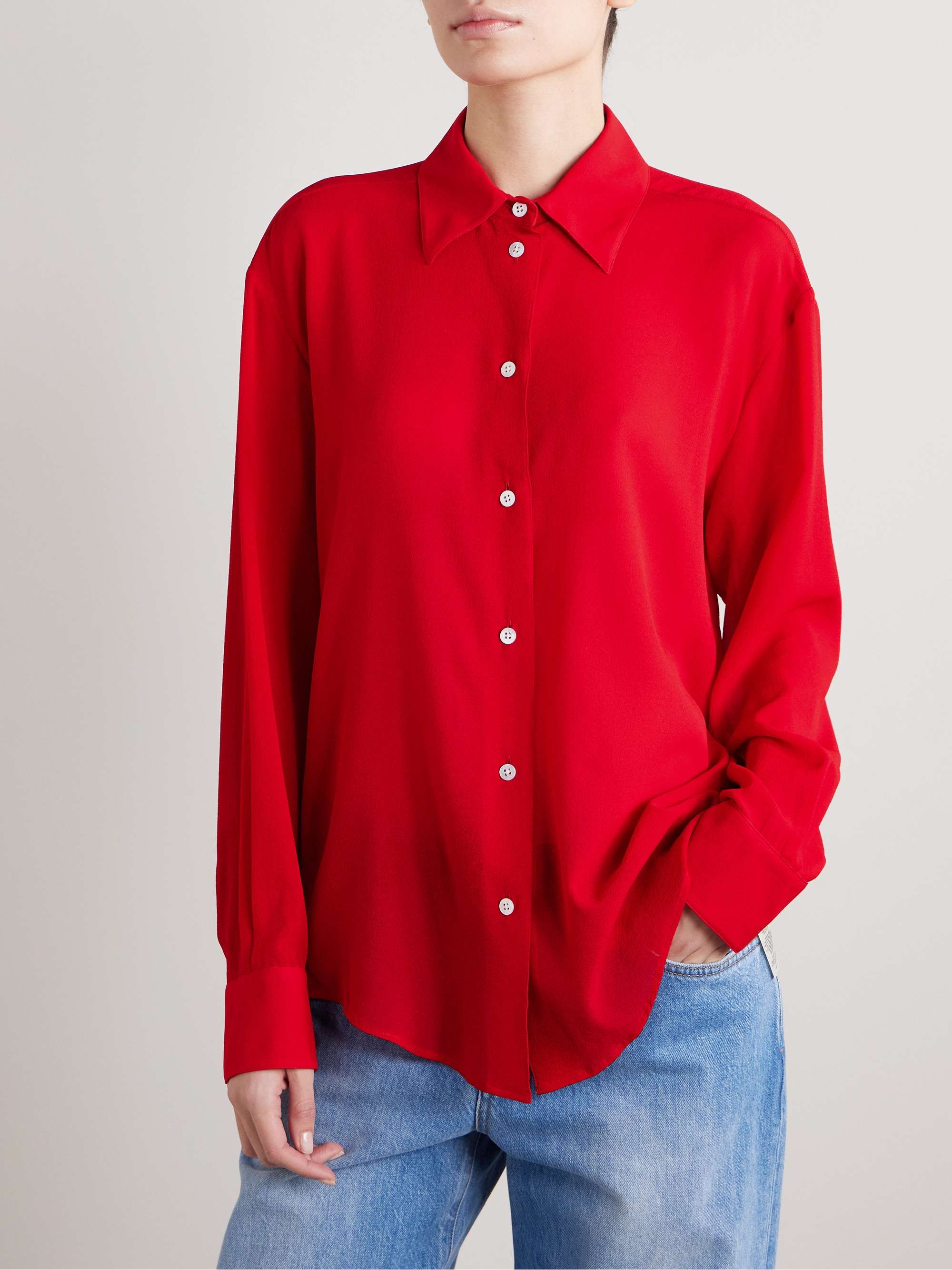 Elia brushed stretch-silk shirt view