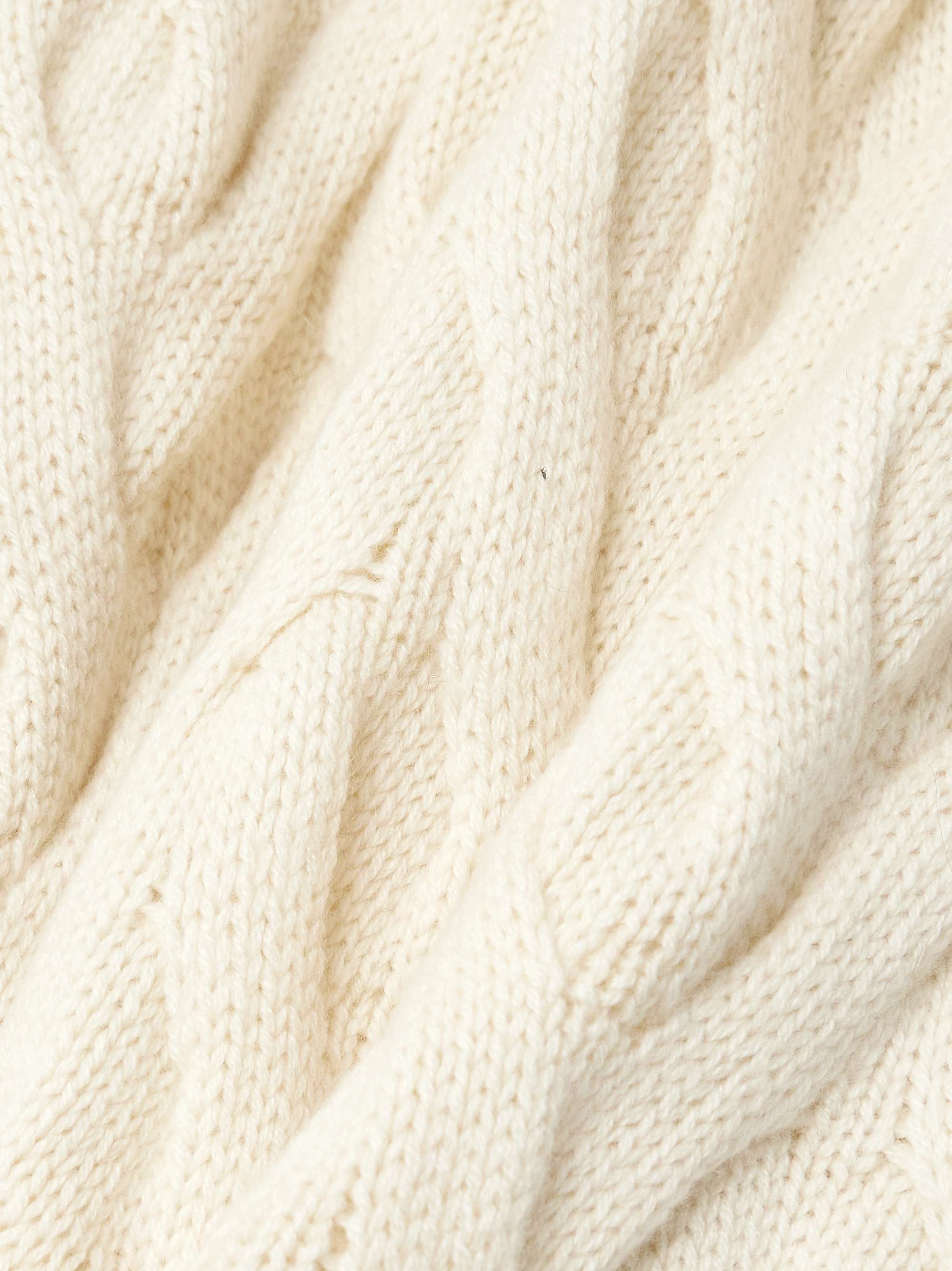 Cable-knit cashmere tapered track pants view