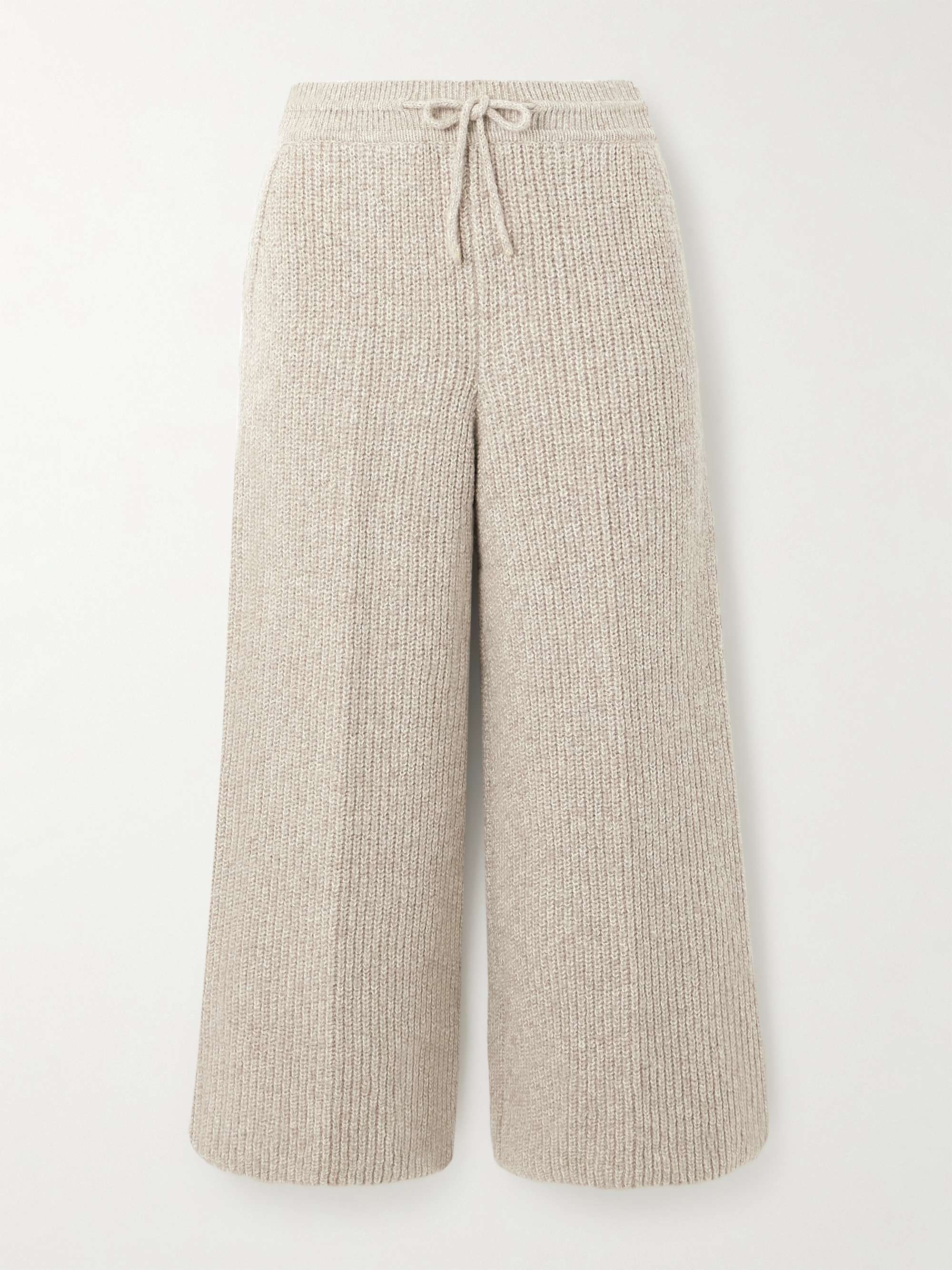 Valduggia cropped ribbed cashmere wide-leg pants view