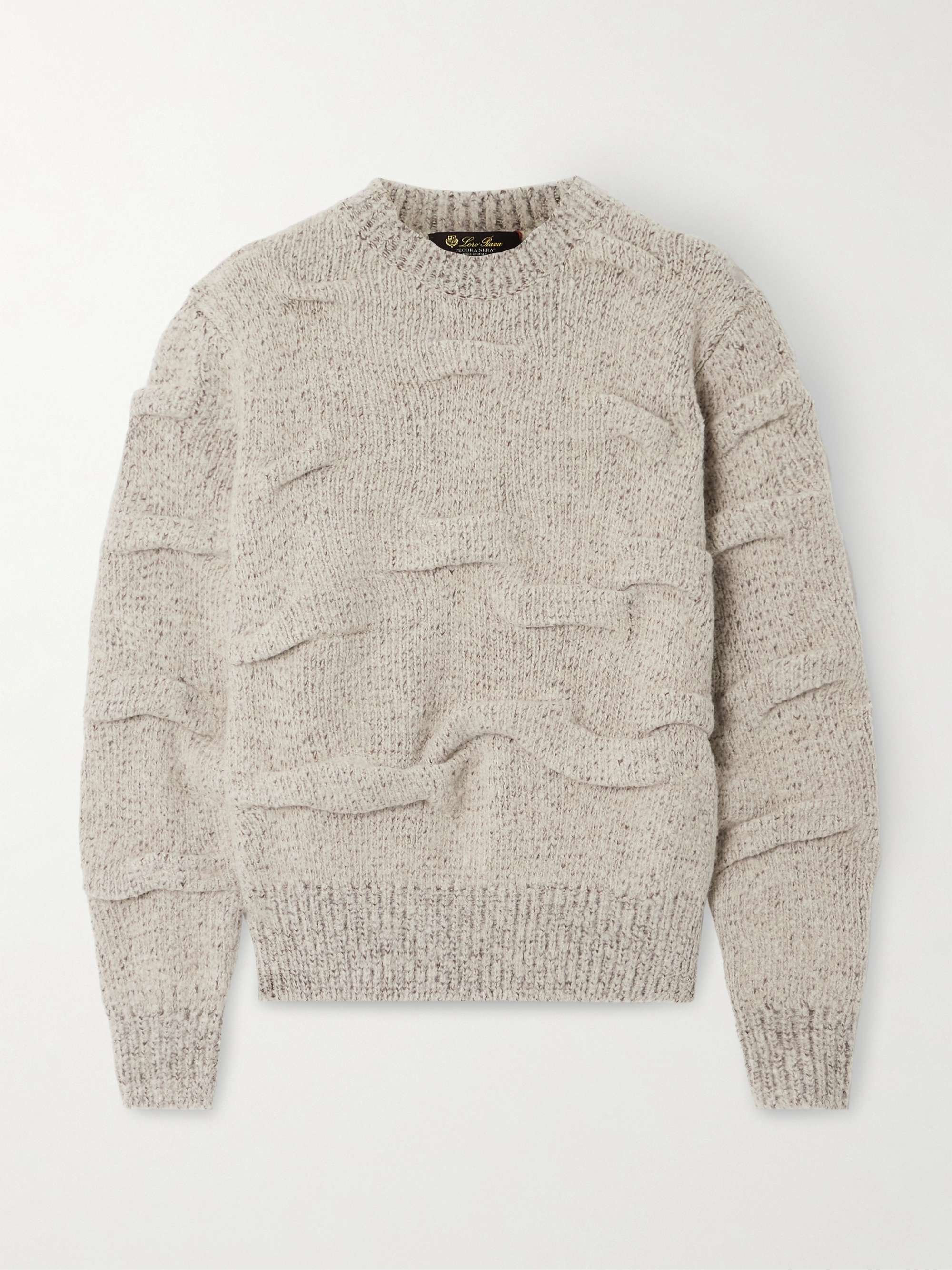 Gathered knitted wool sweater view