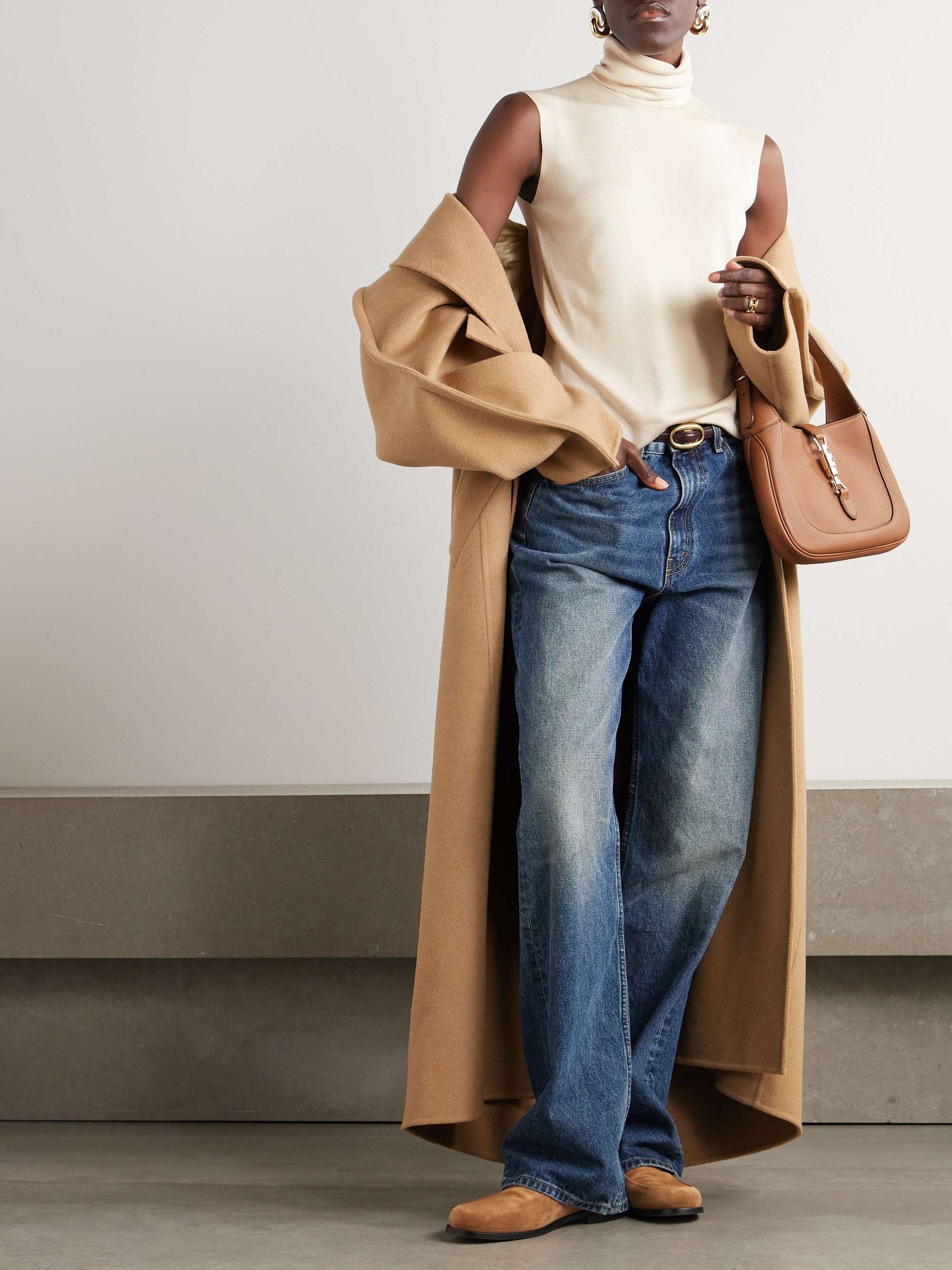 Lyskamm silk turtleneck top view