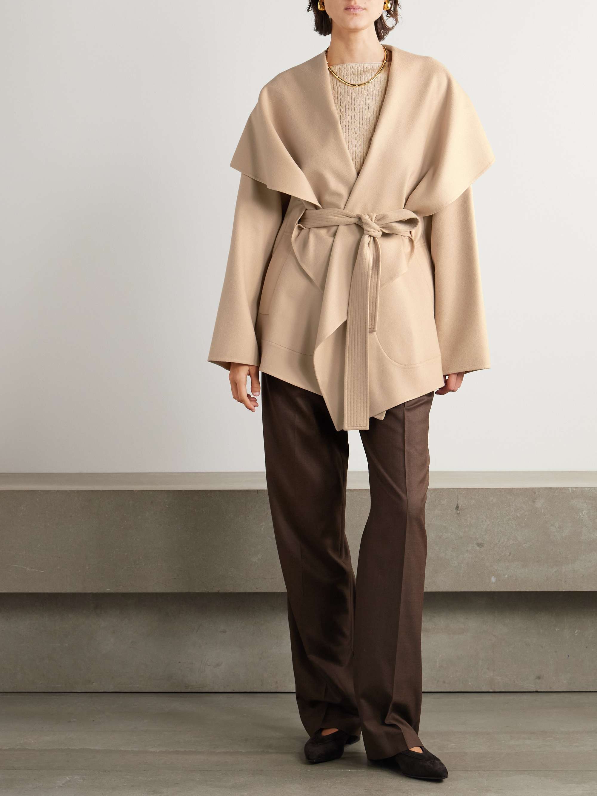Belted cashmere cardigan view
