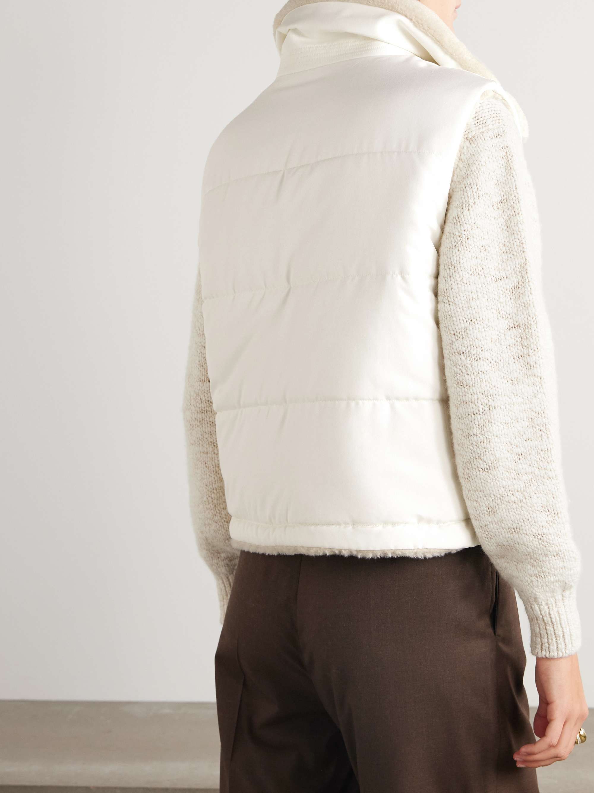 Leone quilted silk-shell vest view