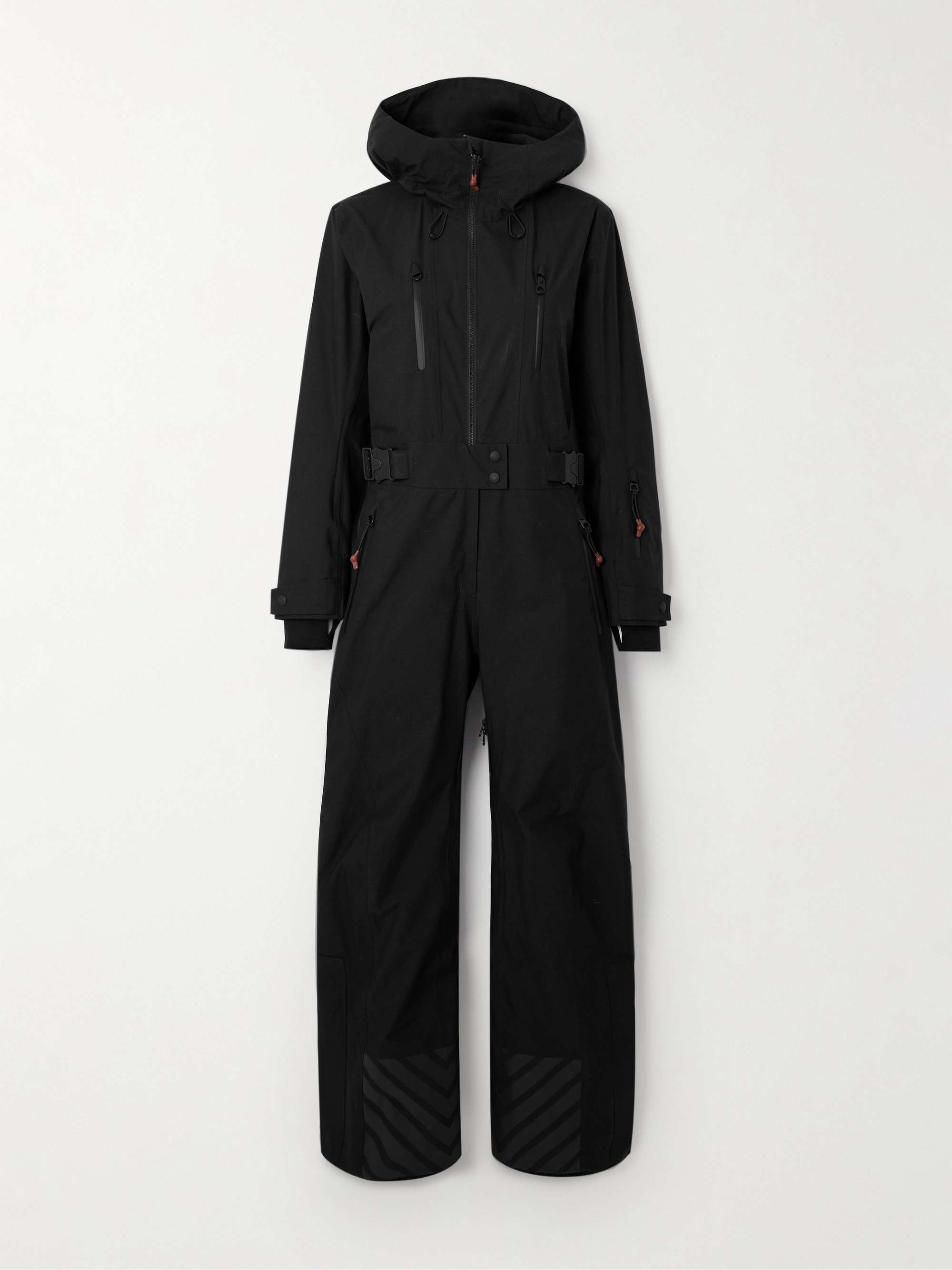 Belted cotton-blend ripstop hooded ski suit view