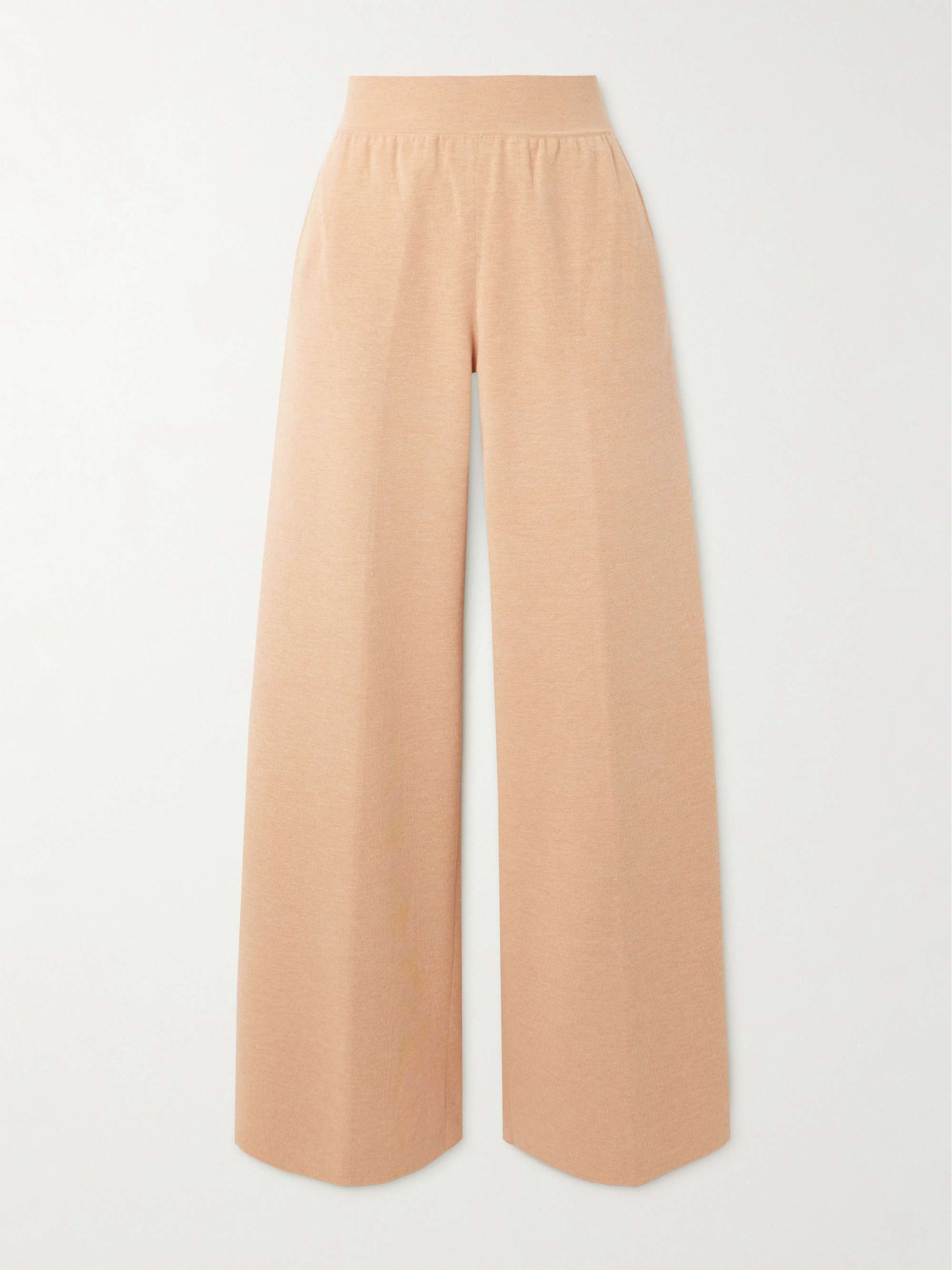 Cashmere and silk-blend wide-leg pants view