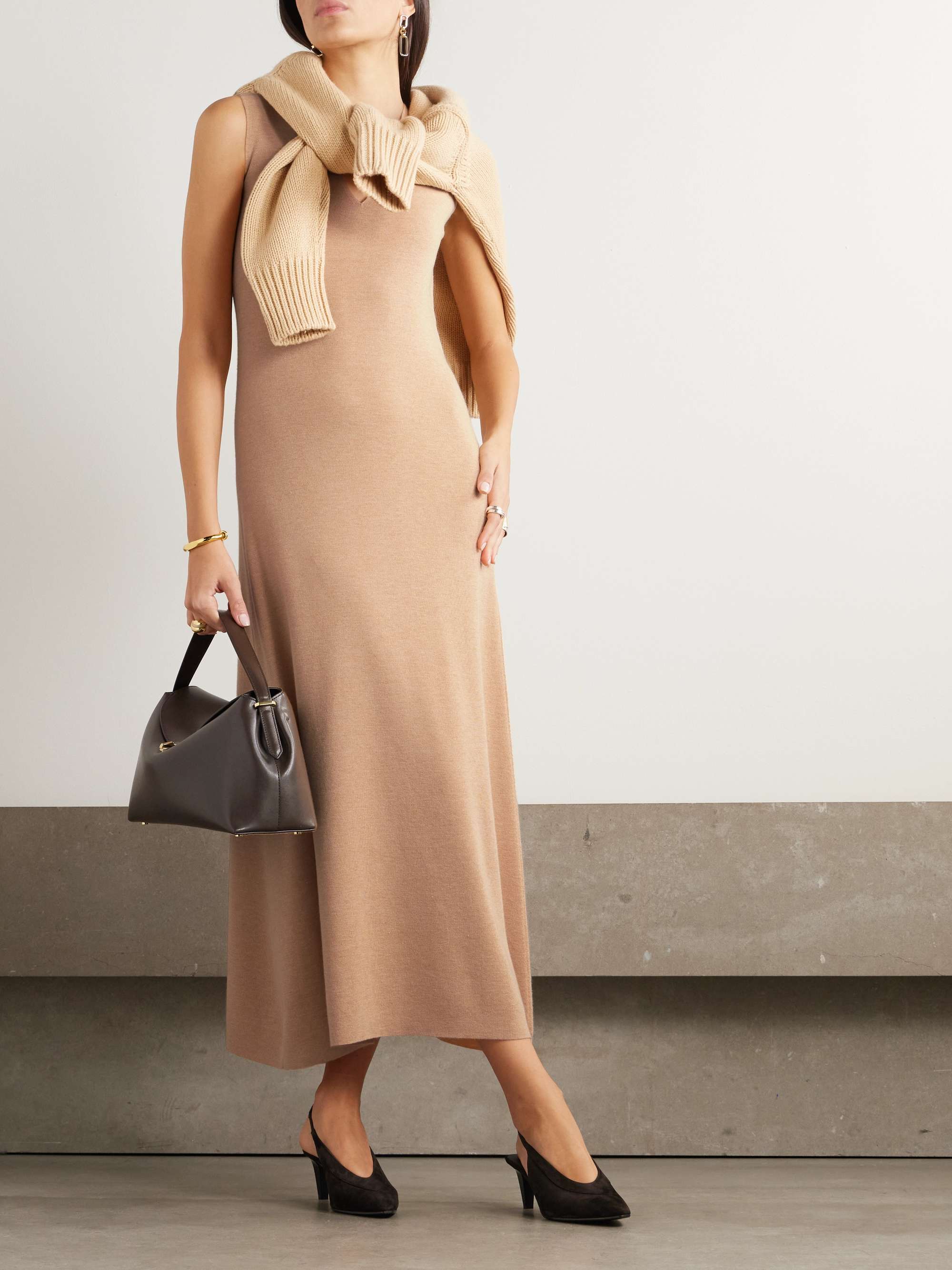 Cashmere and silk-blend maxi dress view
