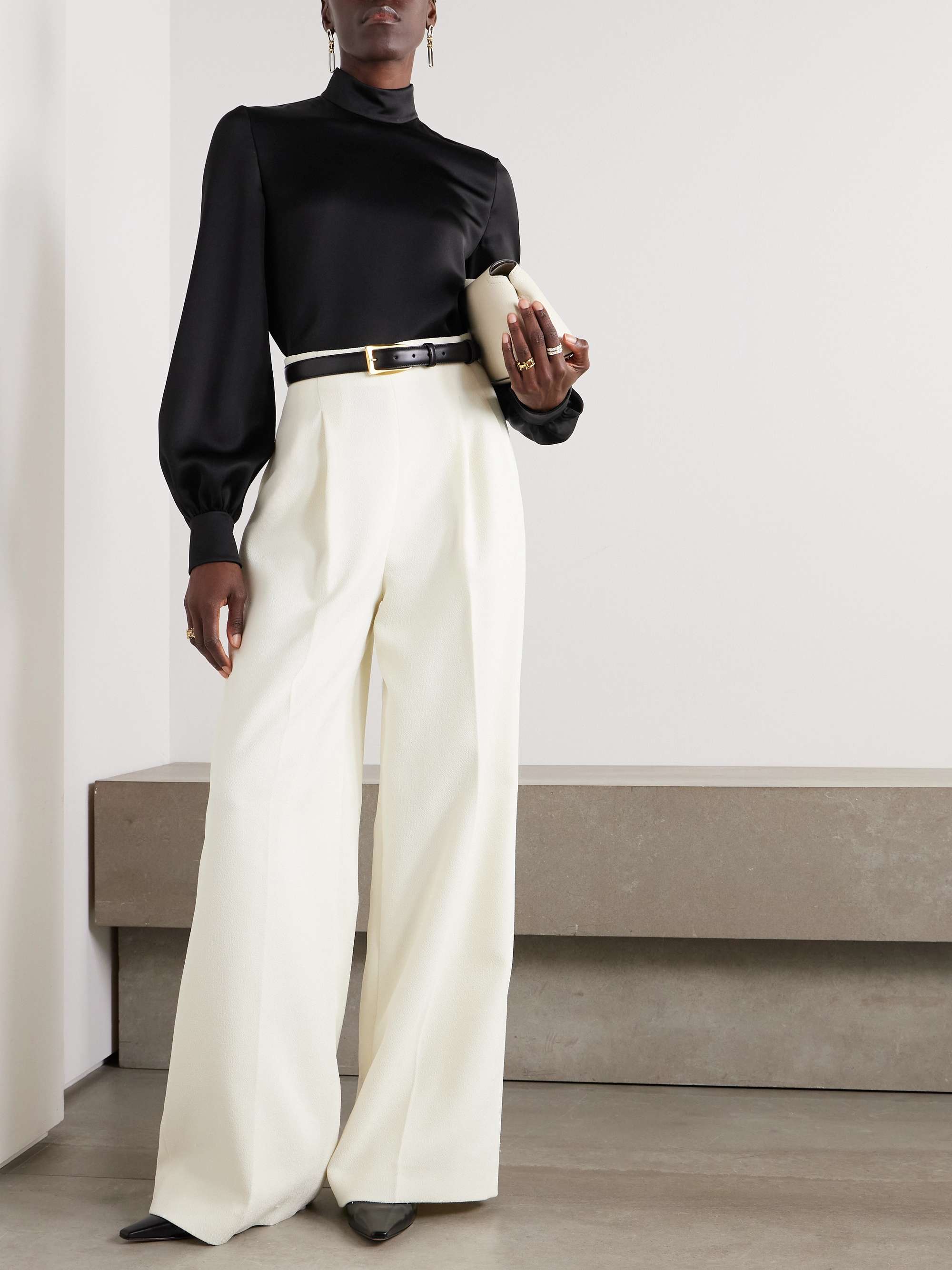 Carys embellished silk-satin blouse view