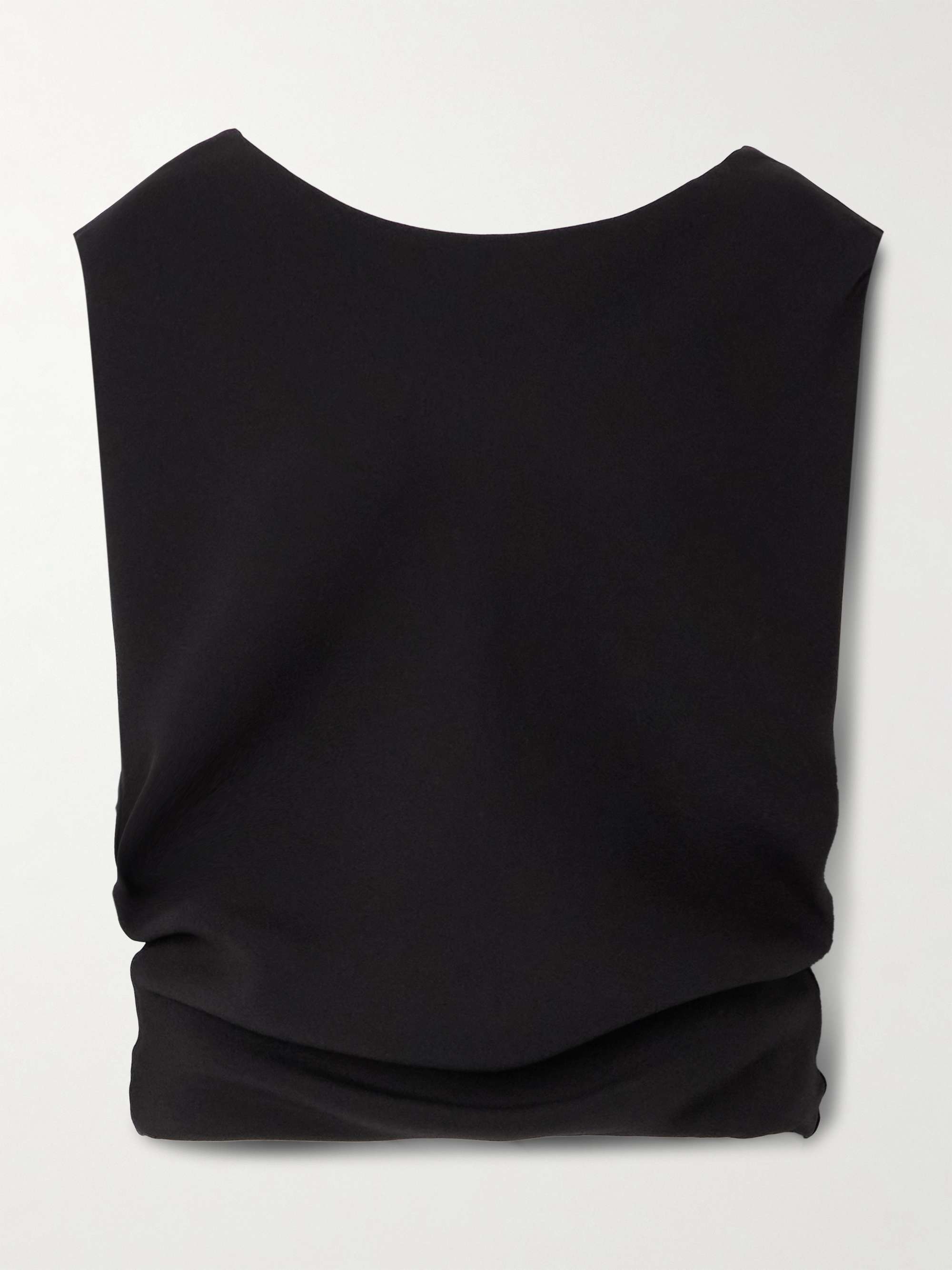 Cristyn gathered silk crepe de chine top view