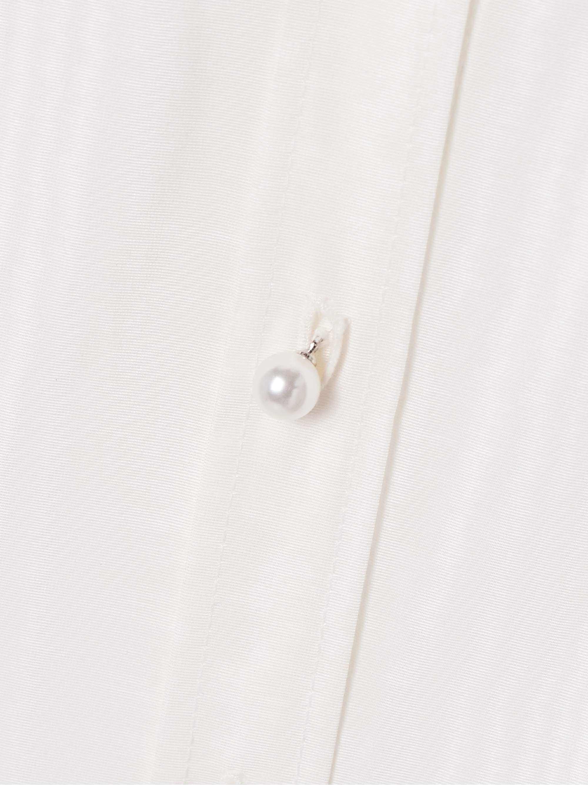 Icon faux pearl-embellished moire shirt view