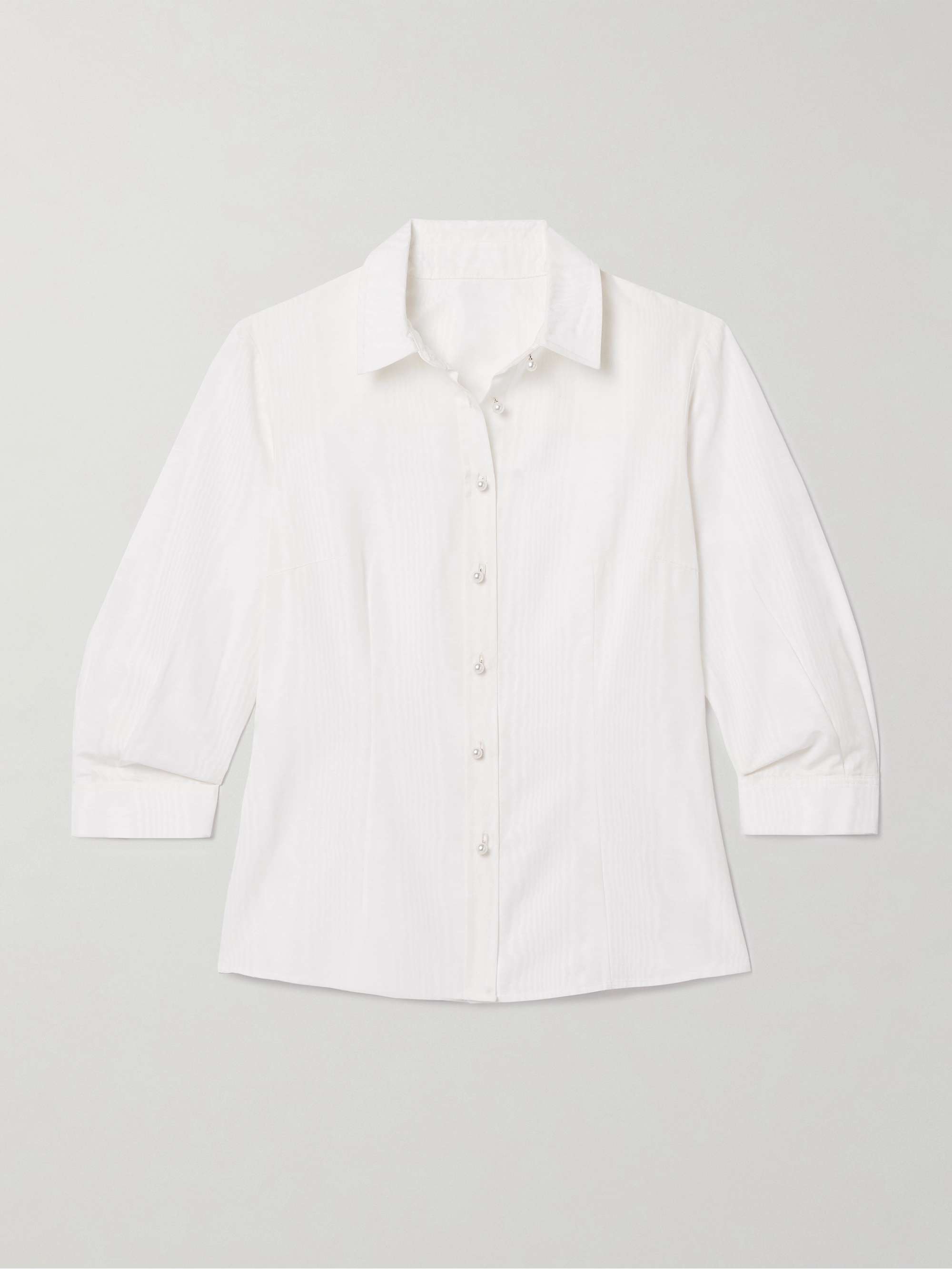 Icon faux pearl-embellished moire shirt view