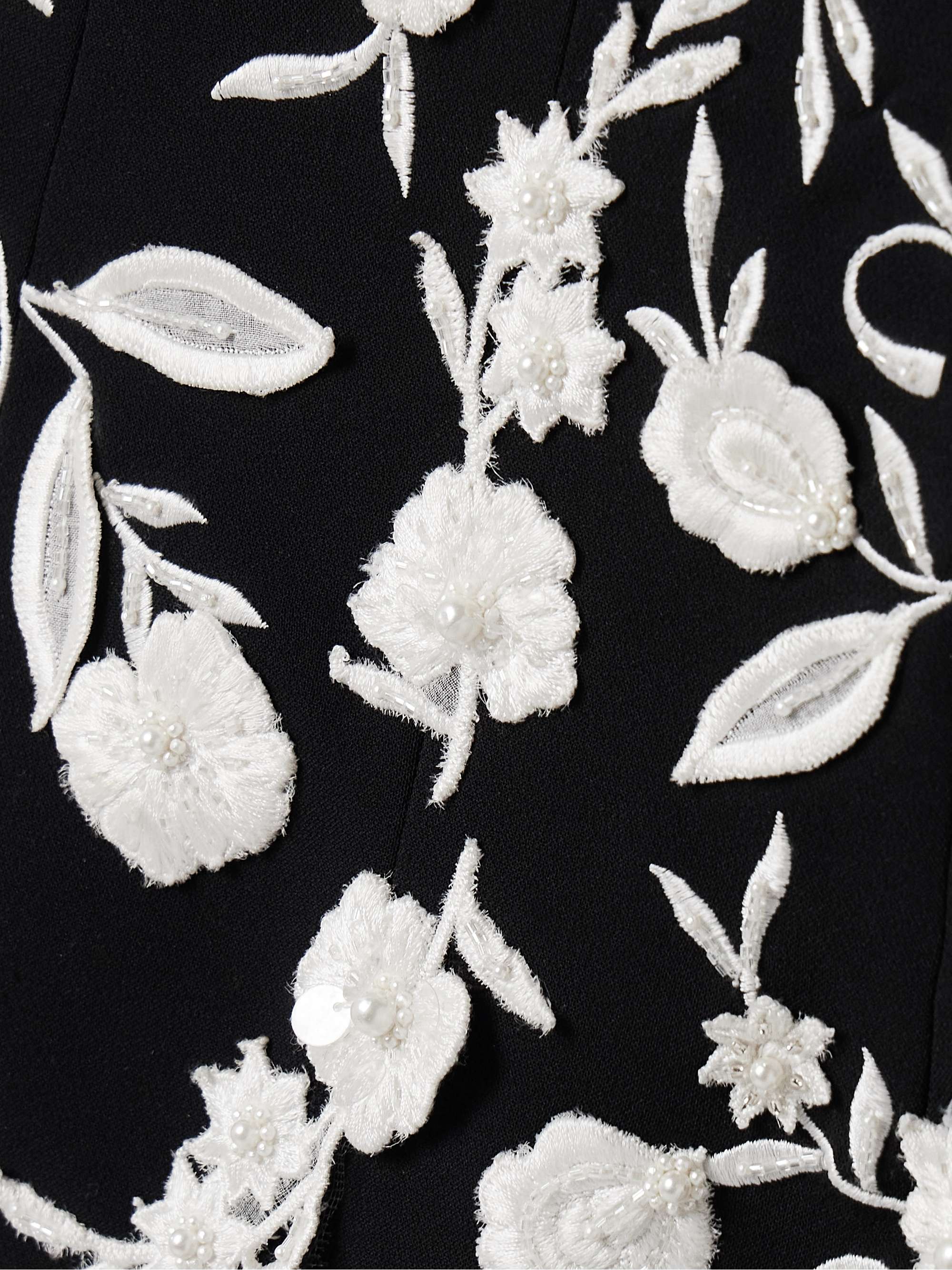Off-the-shoulder embroidered embellished crepe gown view