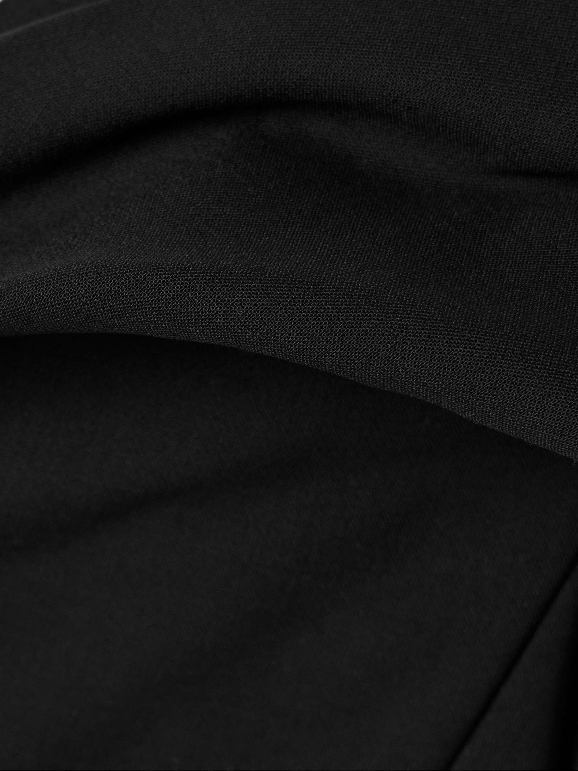 Off-the-shoulder draped wool-blend crepe midi dress view