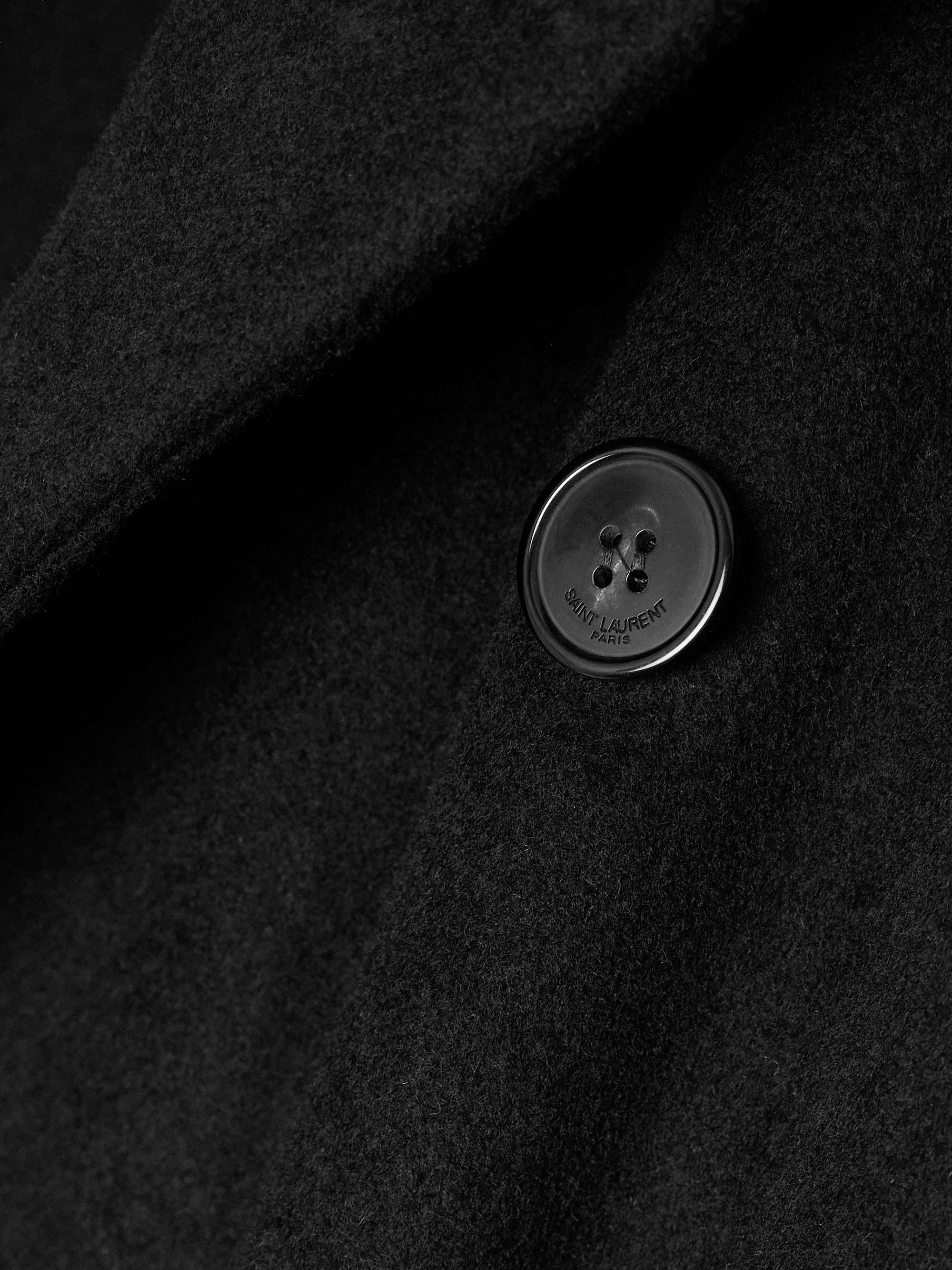 Double-breasted wool and cashmere-blend coat view