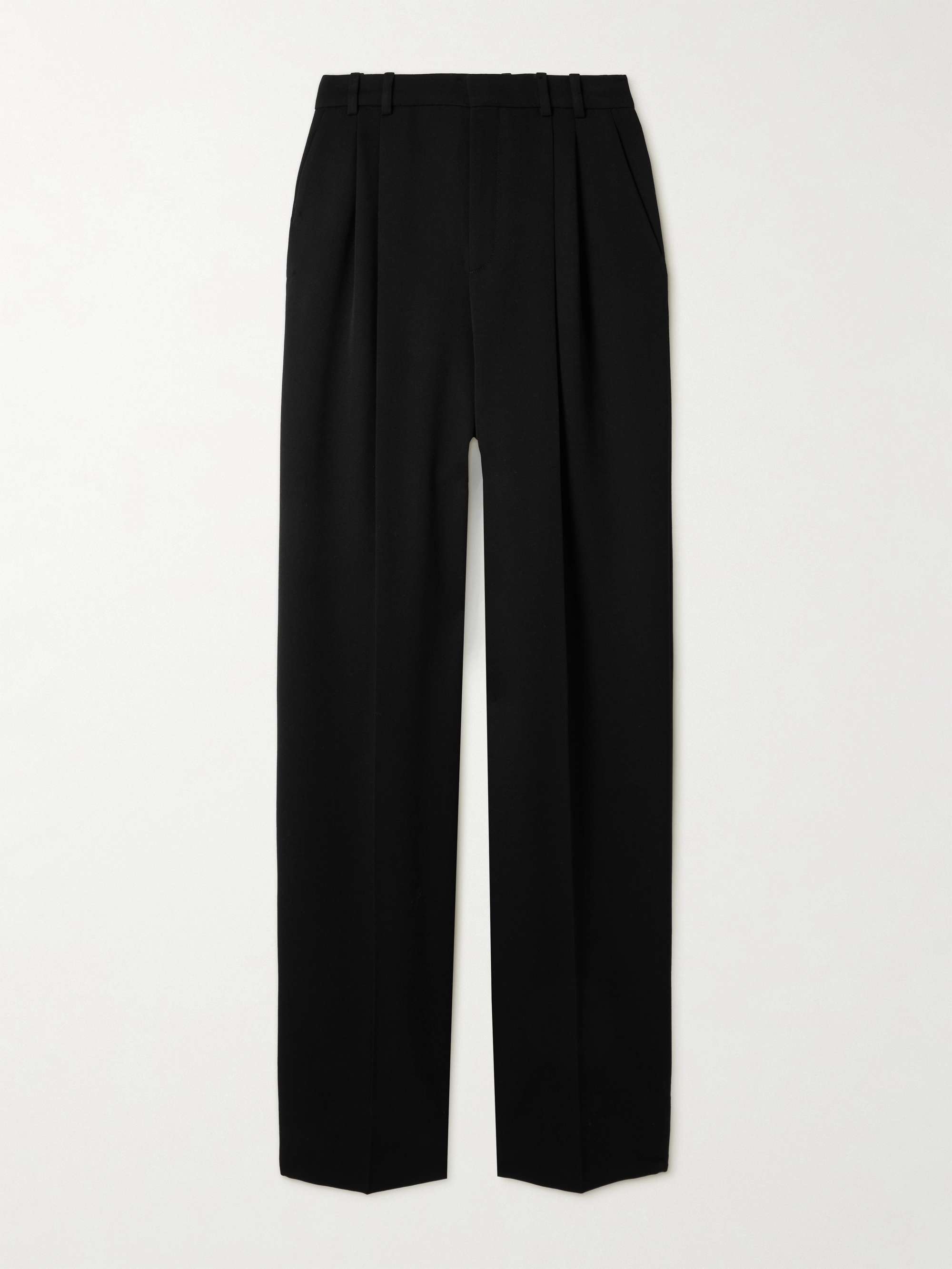 Pleated grain de poudre wool wide-leg pants view