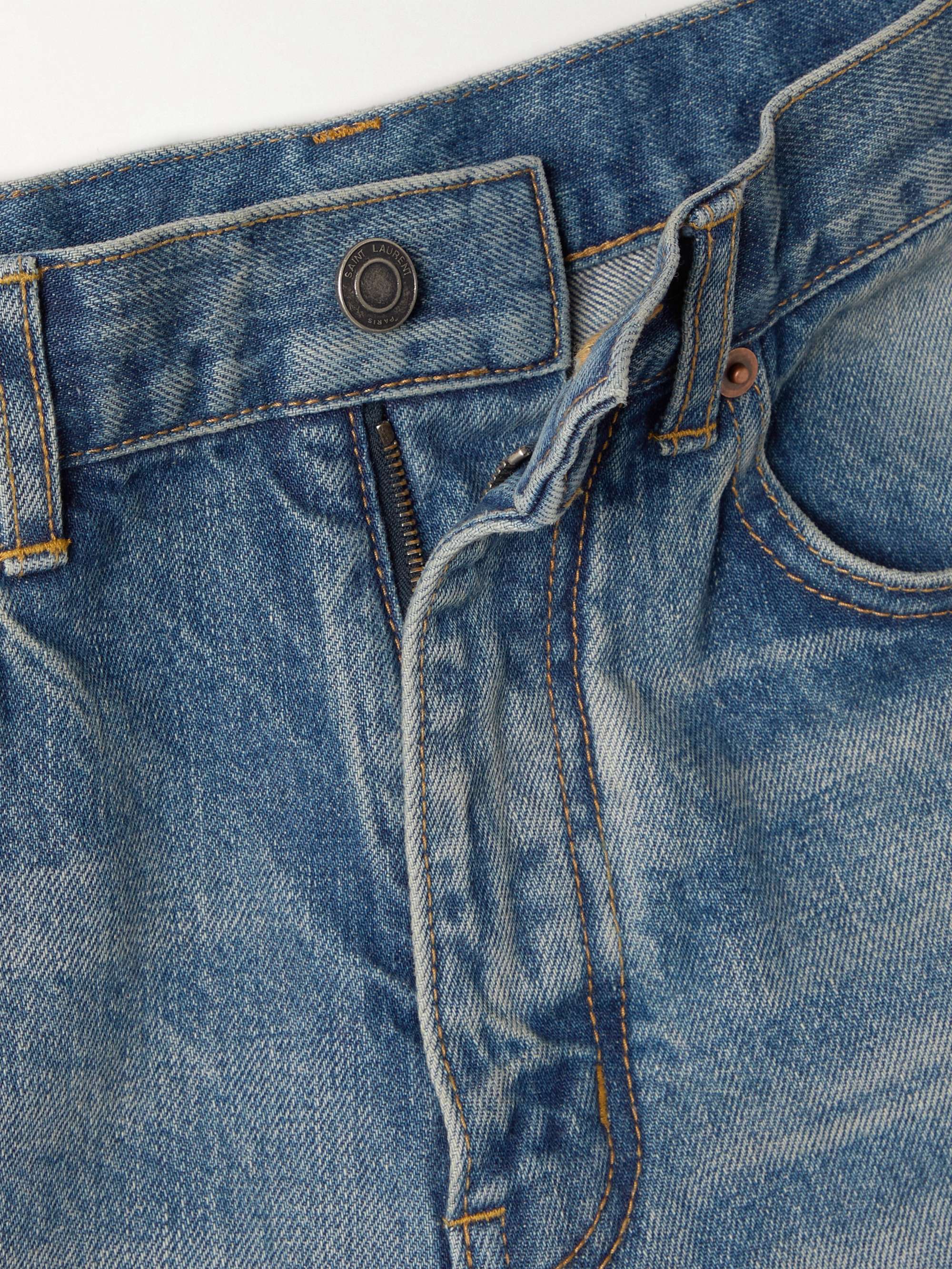 Mid-rise straight-leg jeans view