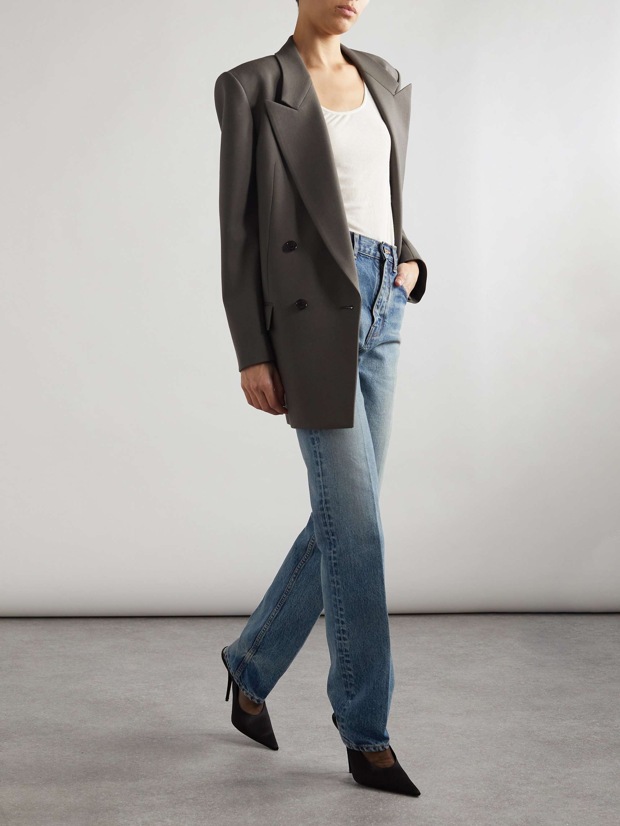 Mid-rise straight-leg jeans view
