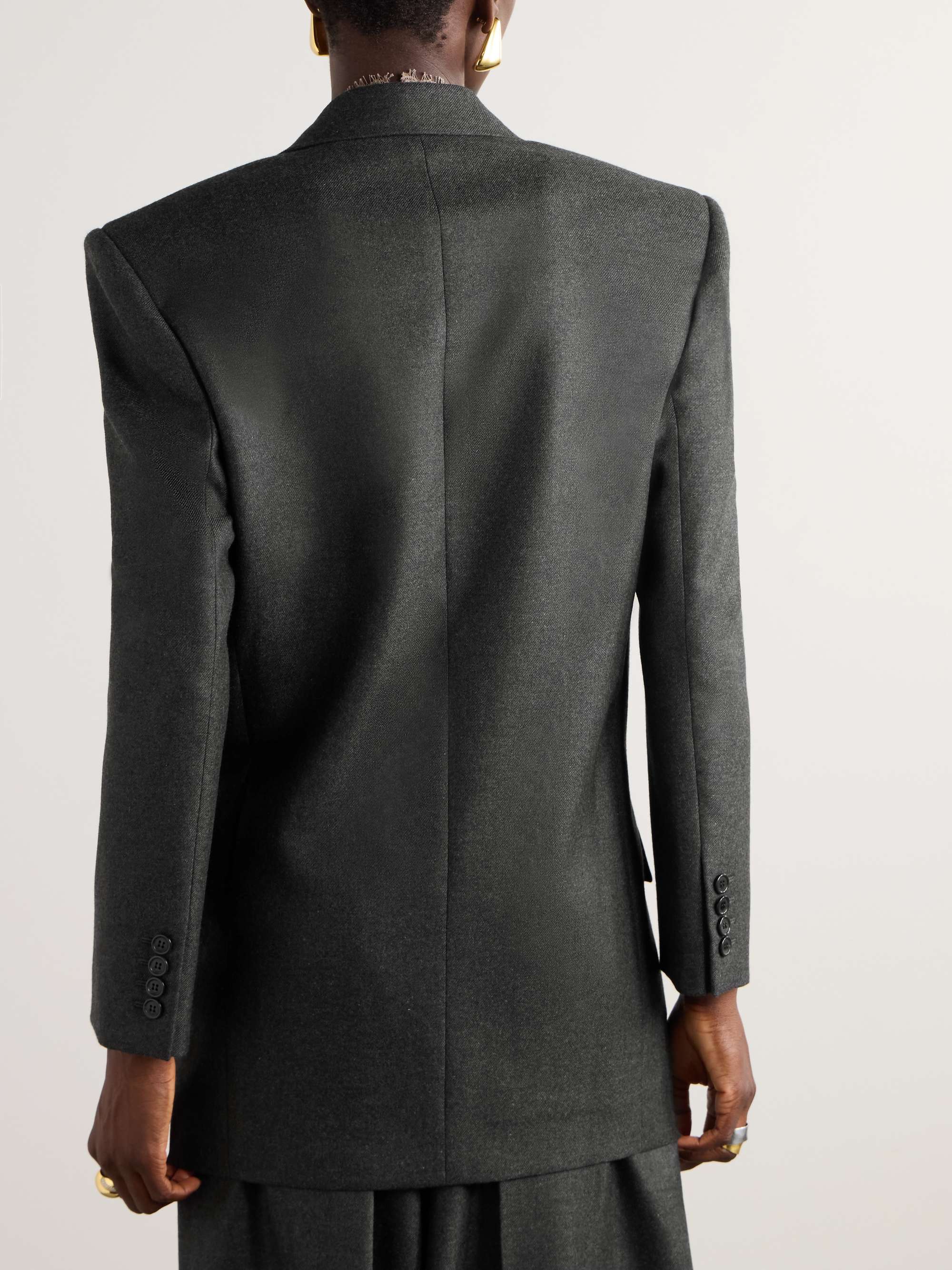 Double-breasted cashmere-twill blazer view