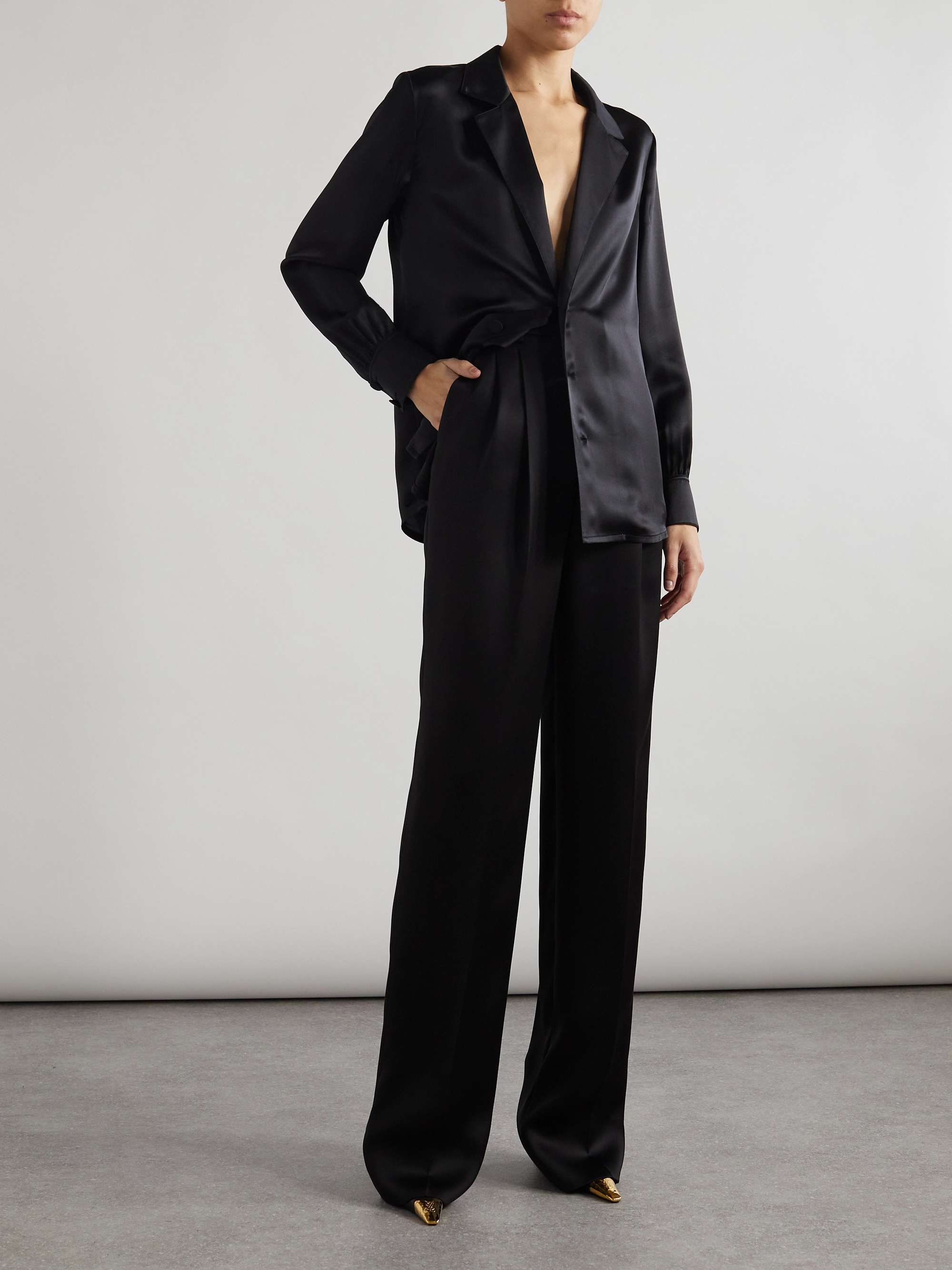 Silk-satin shirt view