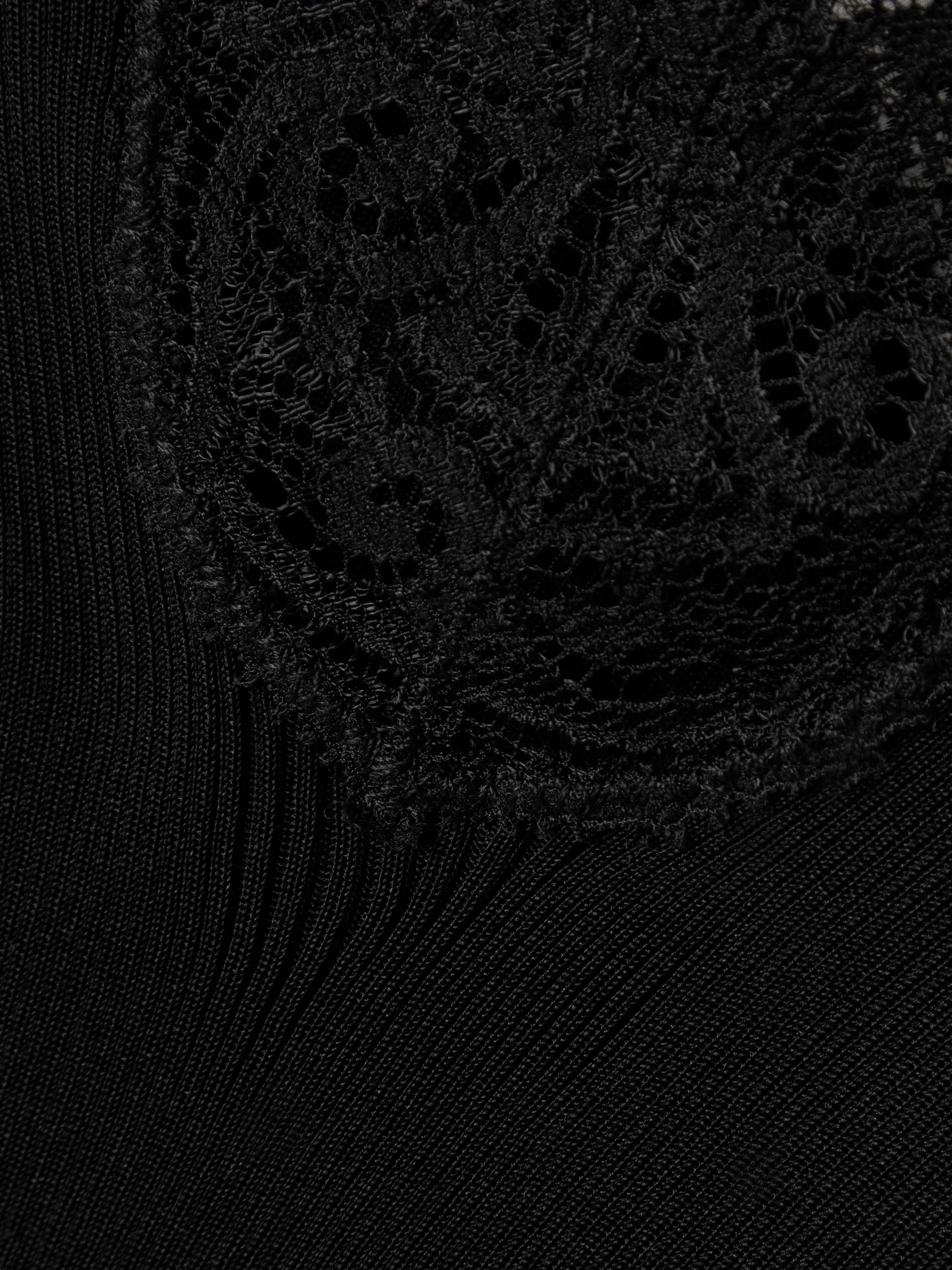 Lace-trimmed ribbed silk-jersey tank top view