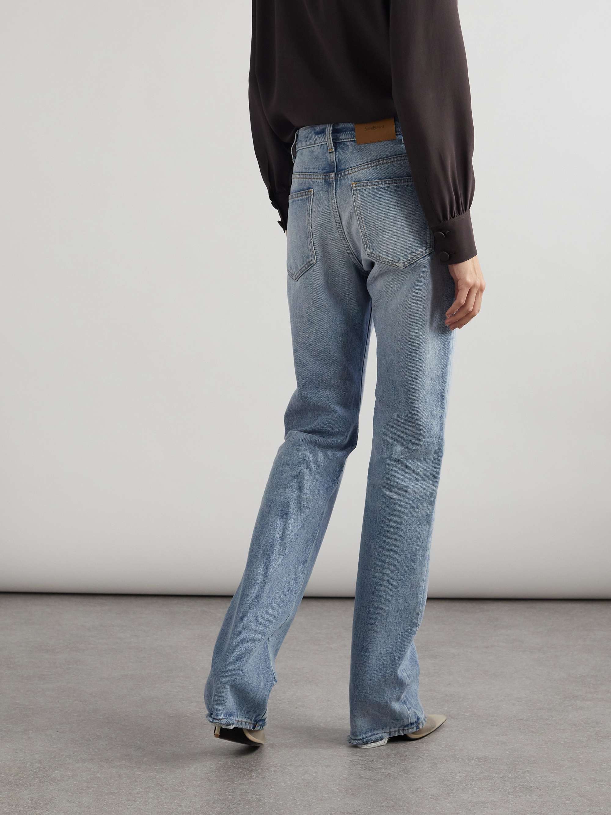 Nico distressed mid-rise straight-leg jeans view
