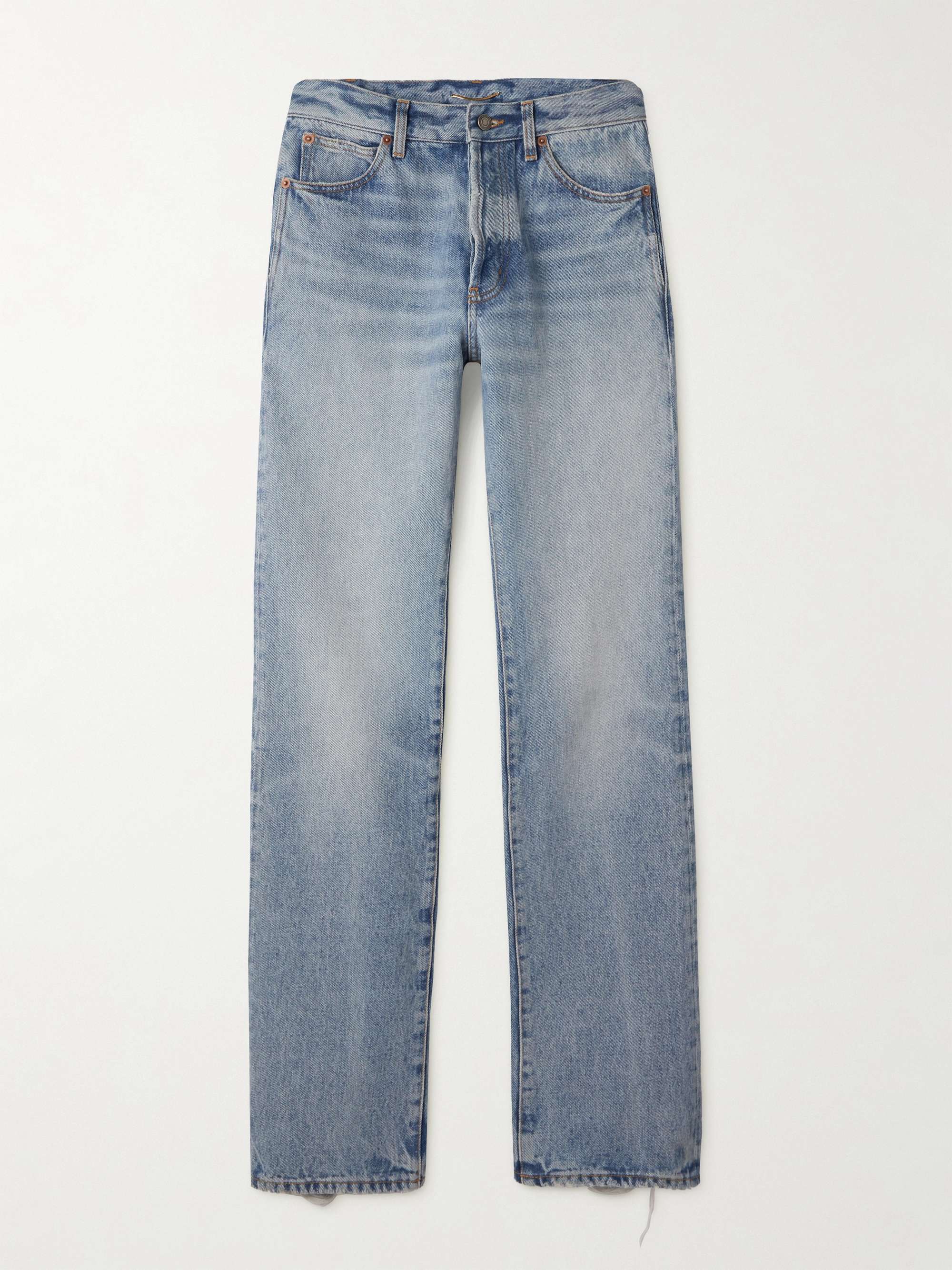 Nico distressed mid-rise straight-leg jeans view