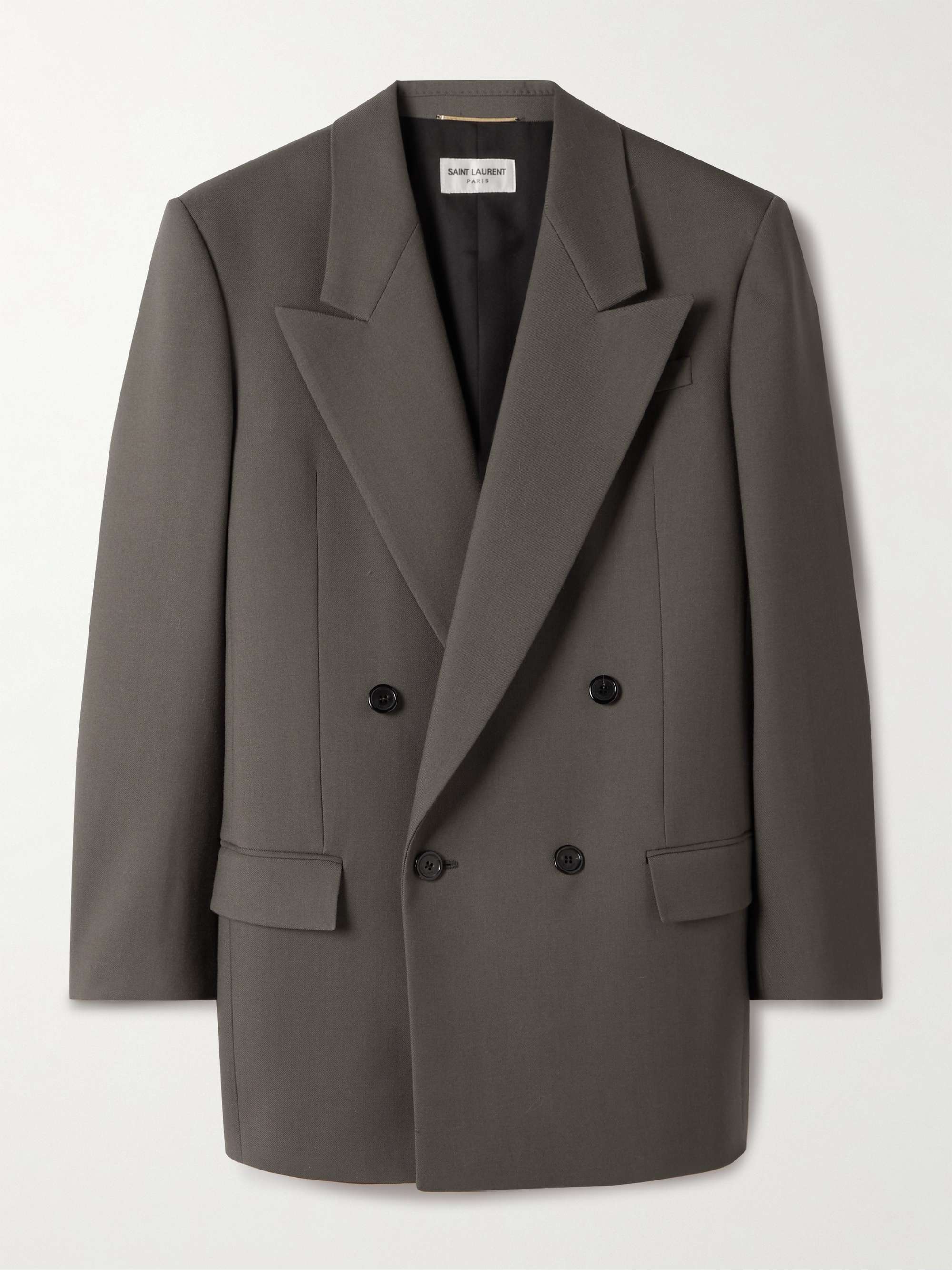 Double-breasted wool-gabardine blazer view