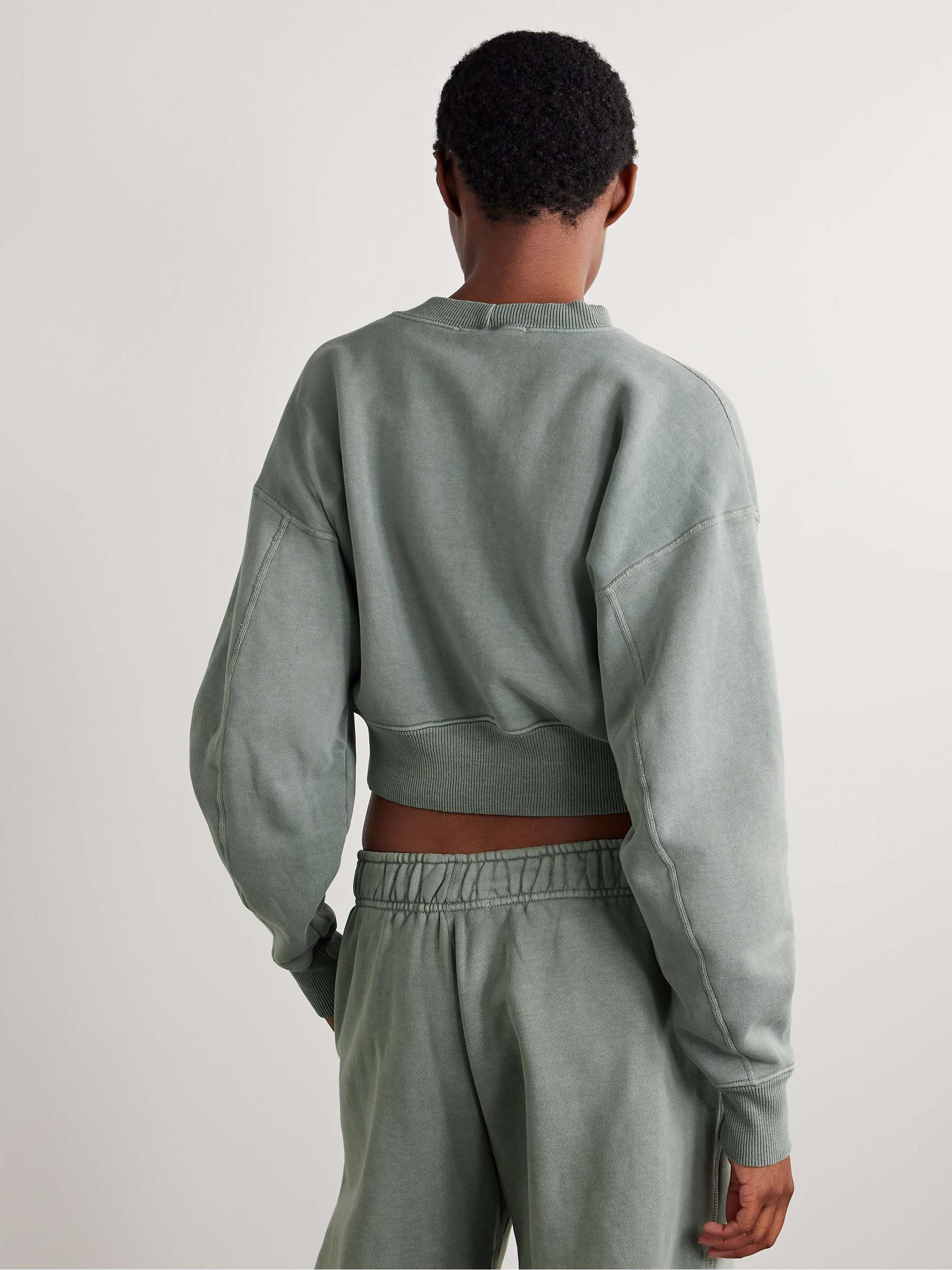 Cropped cotton-jersey sweatshirt view
