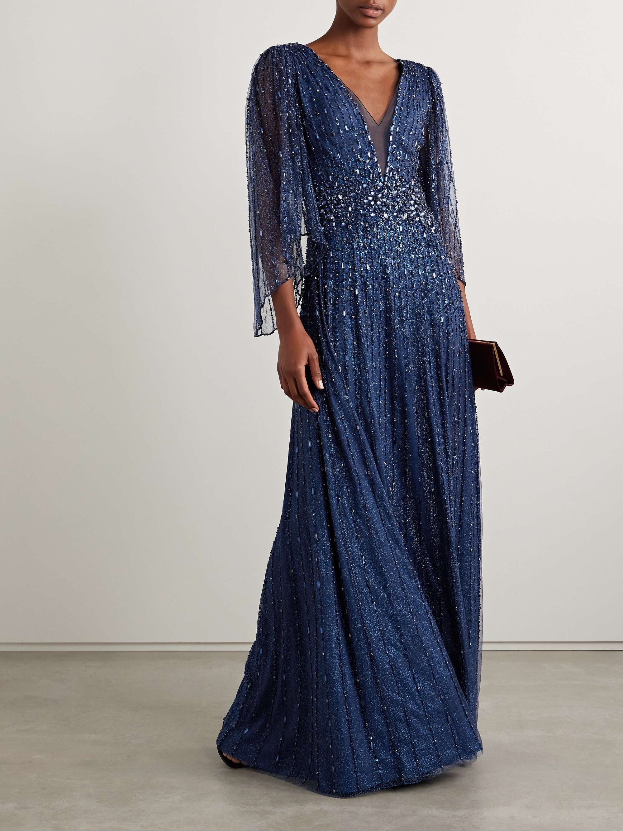 Crystal and sequin-embellished tulle gown view