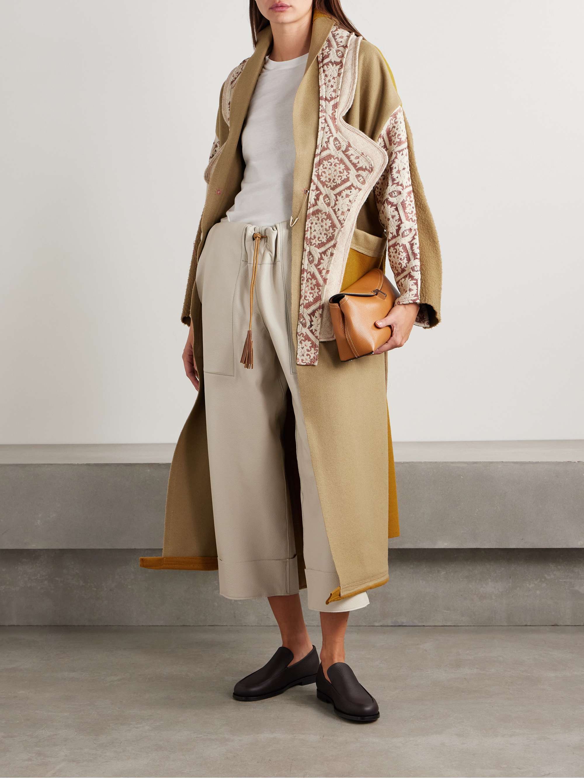 Crosby patchwork wool-felt and cotton-jacquard coat view
