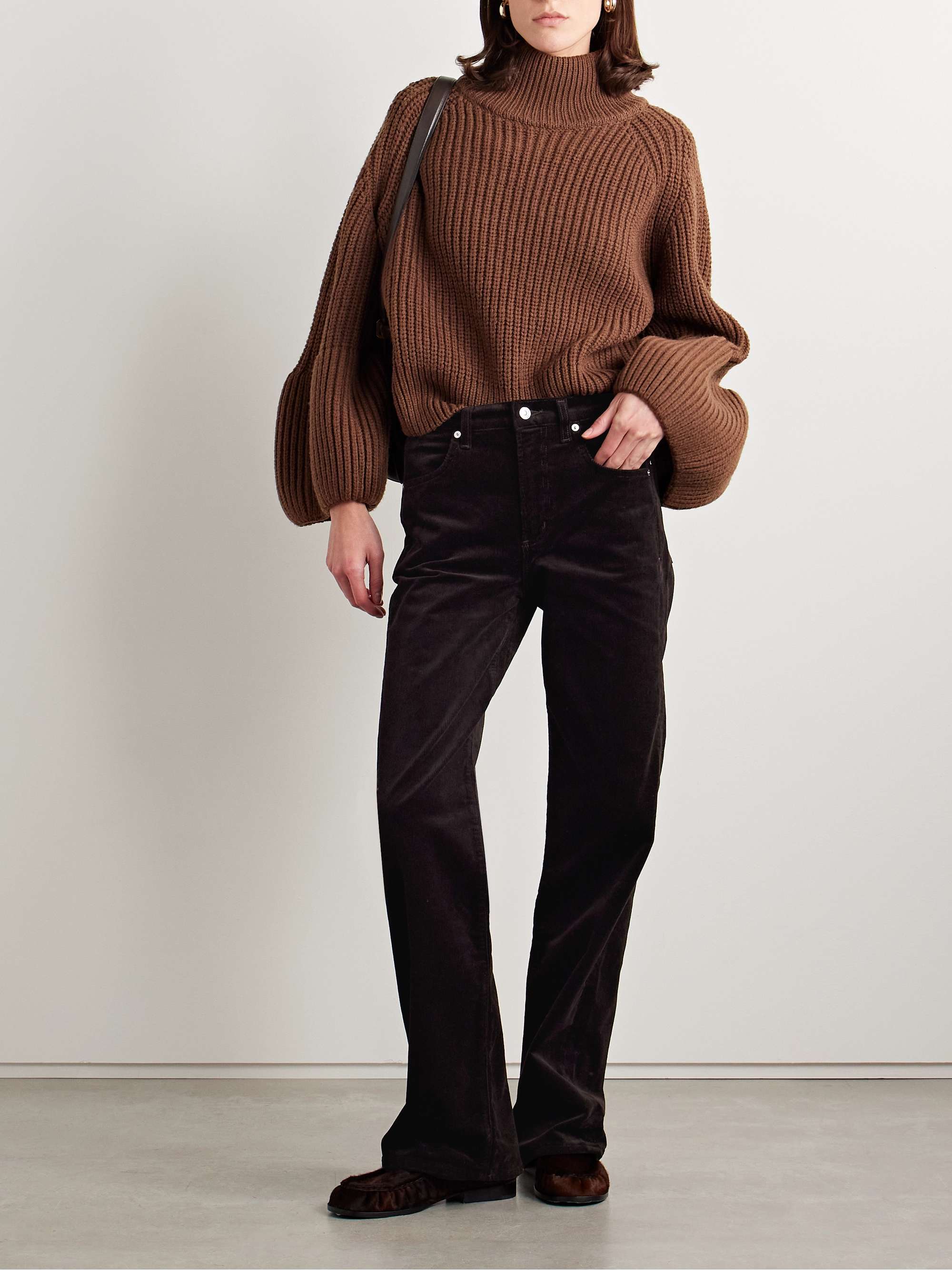 Annina cotton-blend corduroy wide-leg pants view