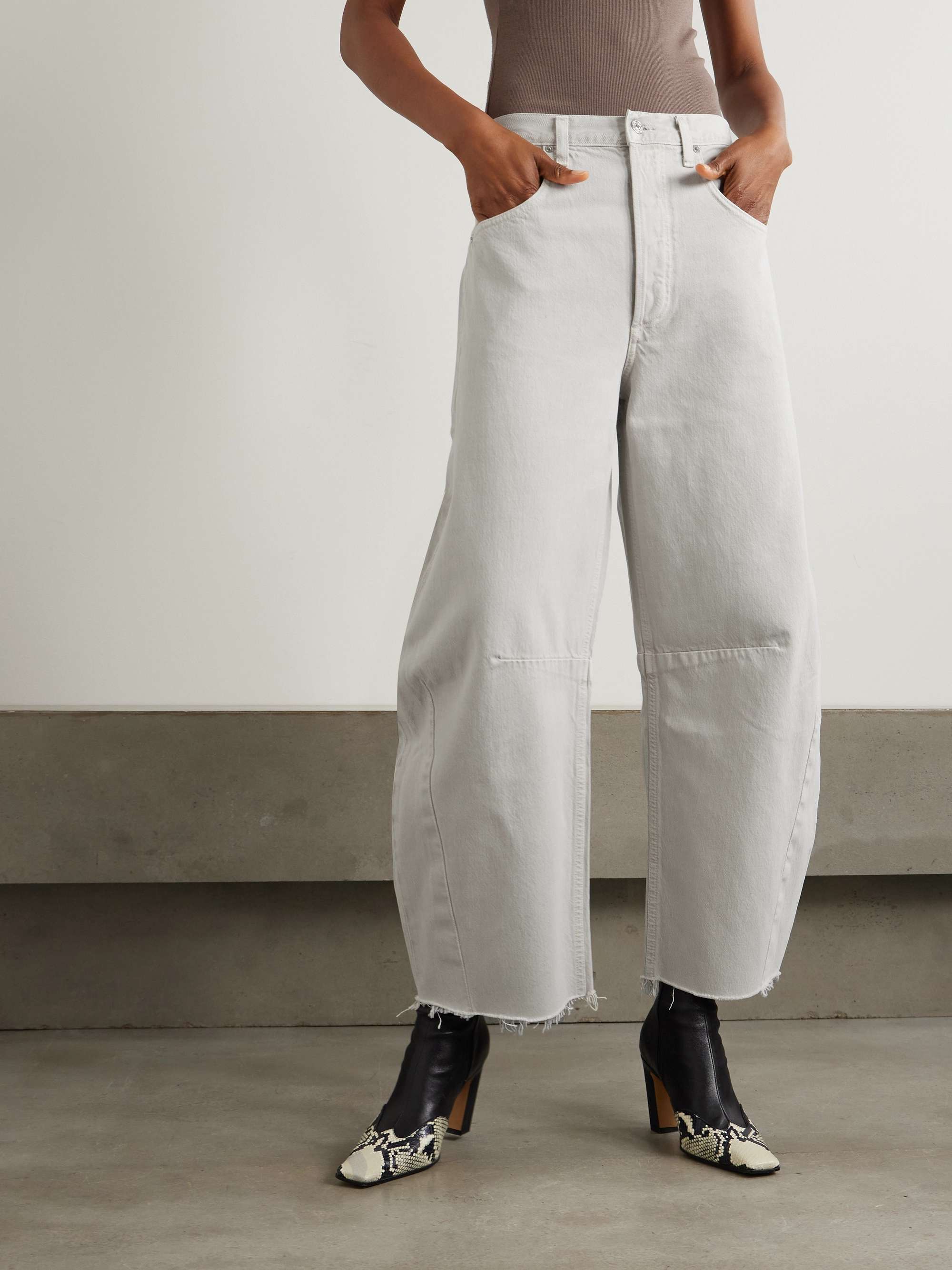 Horseshoe high-rise barrel-leg jeans view