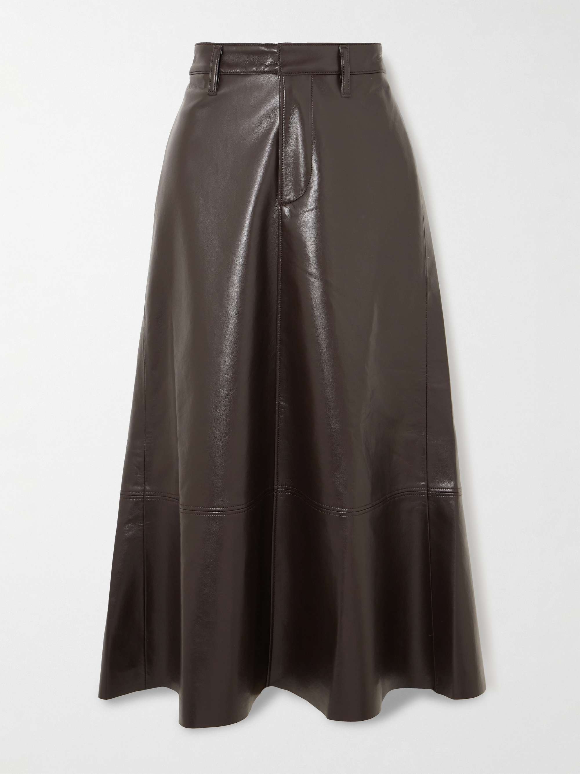 Cassia recycled leather-blend midi skirt view
