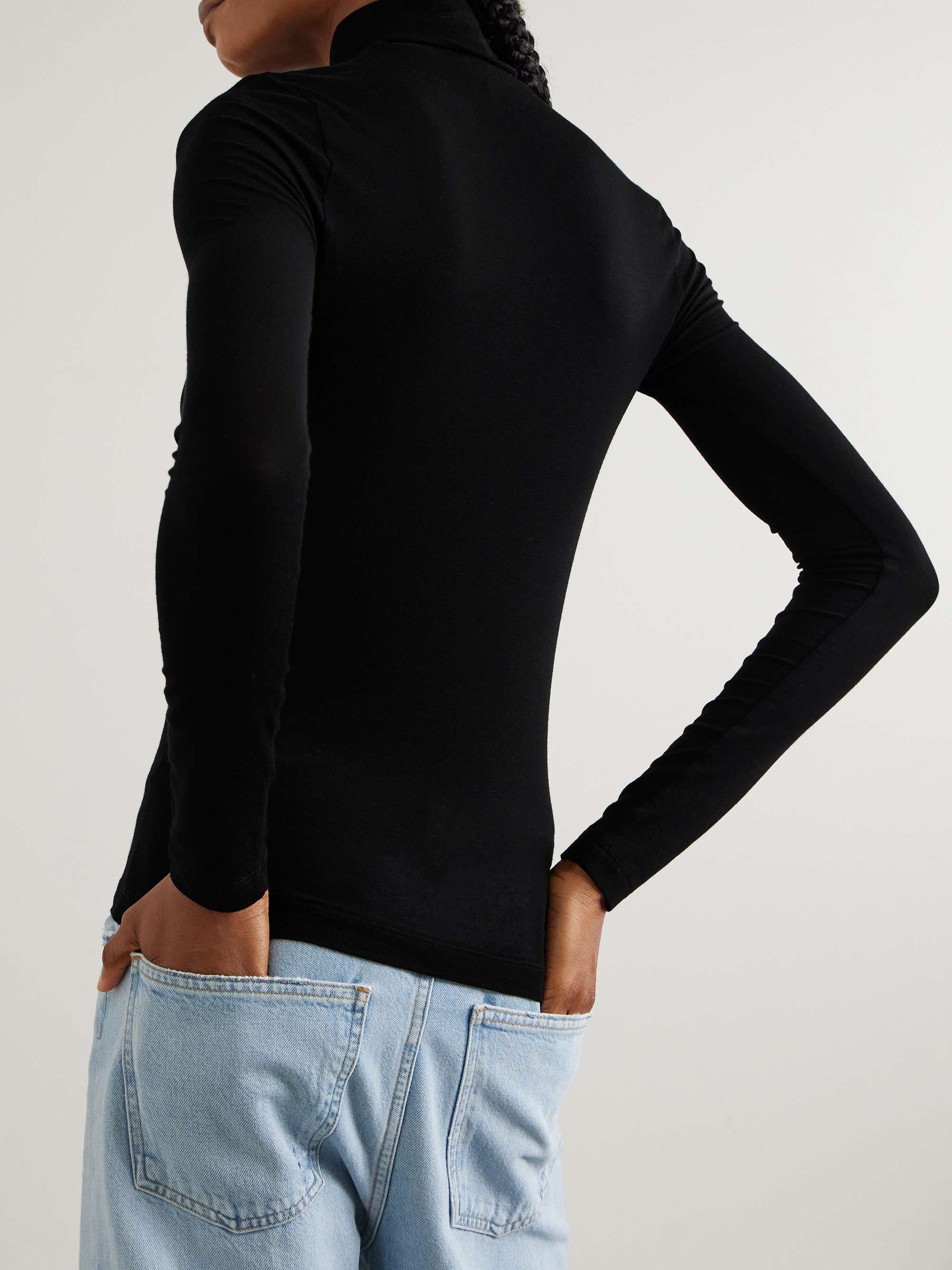 Pascale stretch-Lyocell turtleneck top view